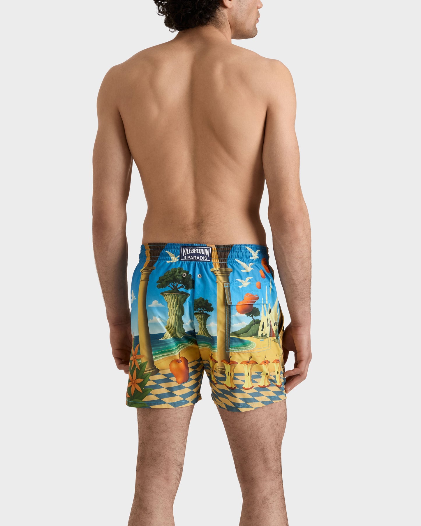 Vilebrequin Men Swim Trunks Eden - VBQ x 3.PARADIS - Blue Santorini