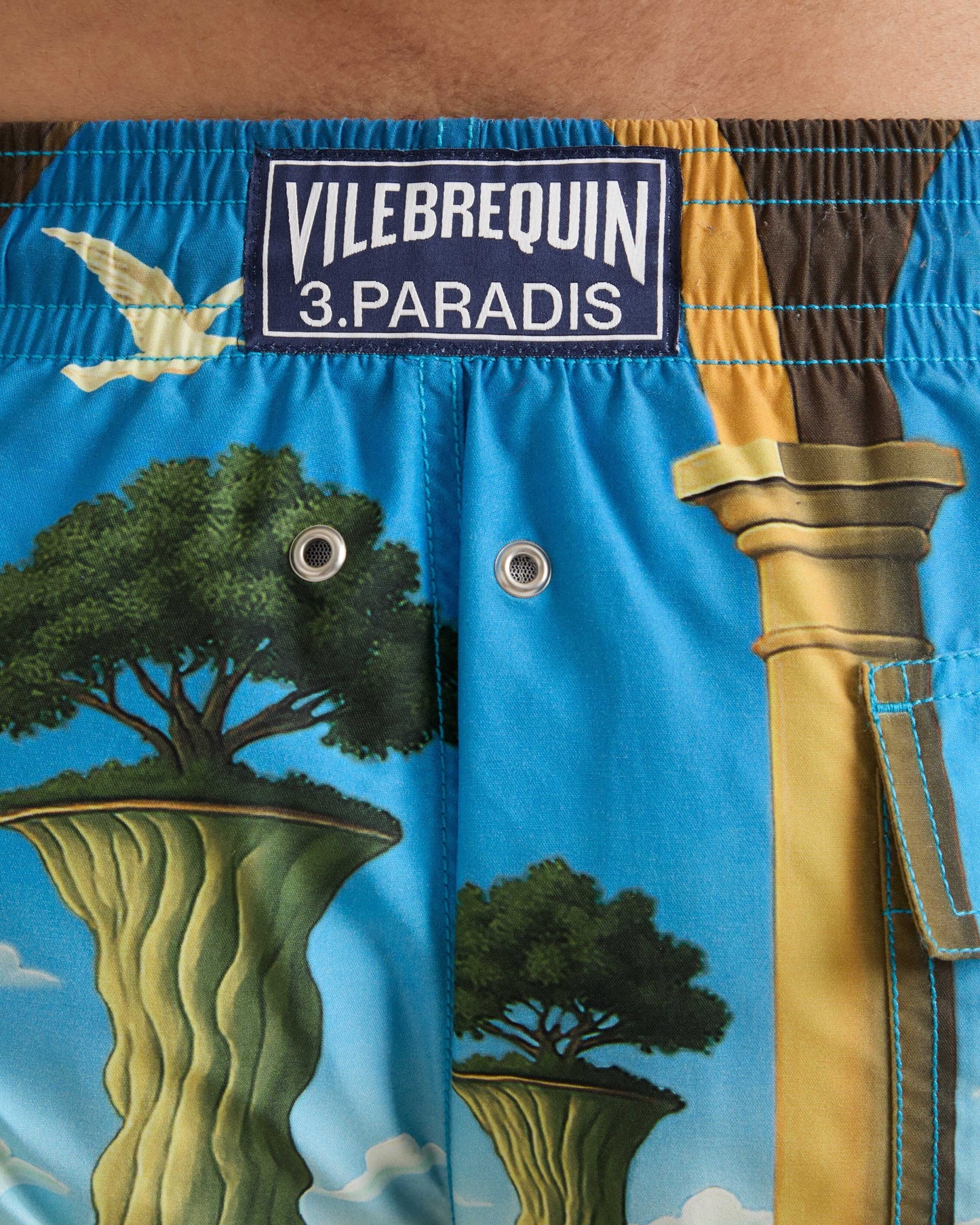 Vilebrequin Men Swim Trunks Eden - VBQ x 3.PARADIS - Blue Santorini