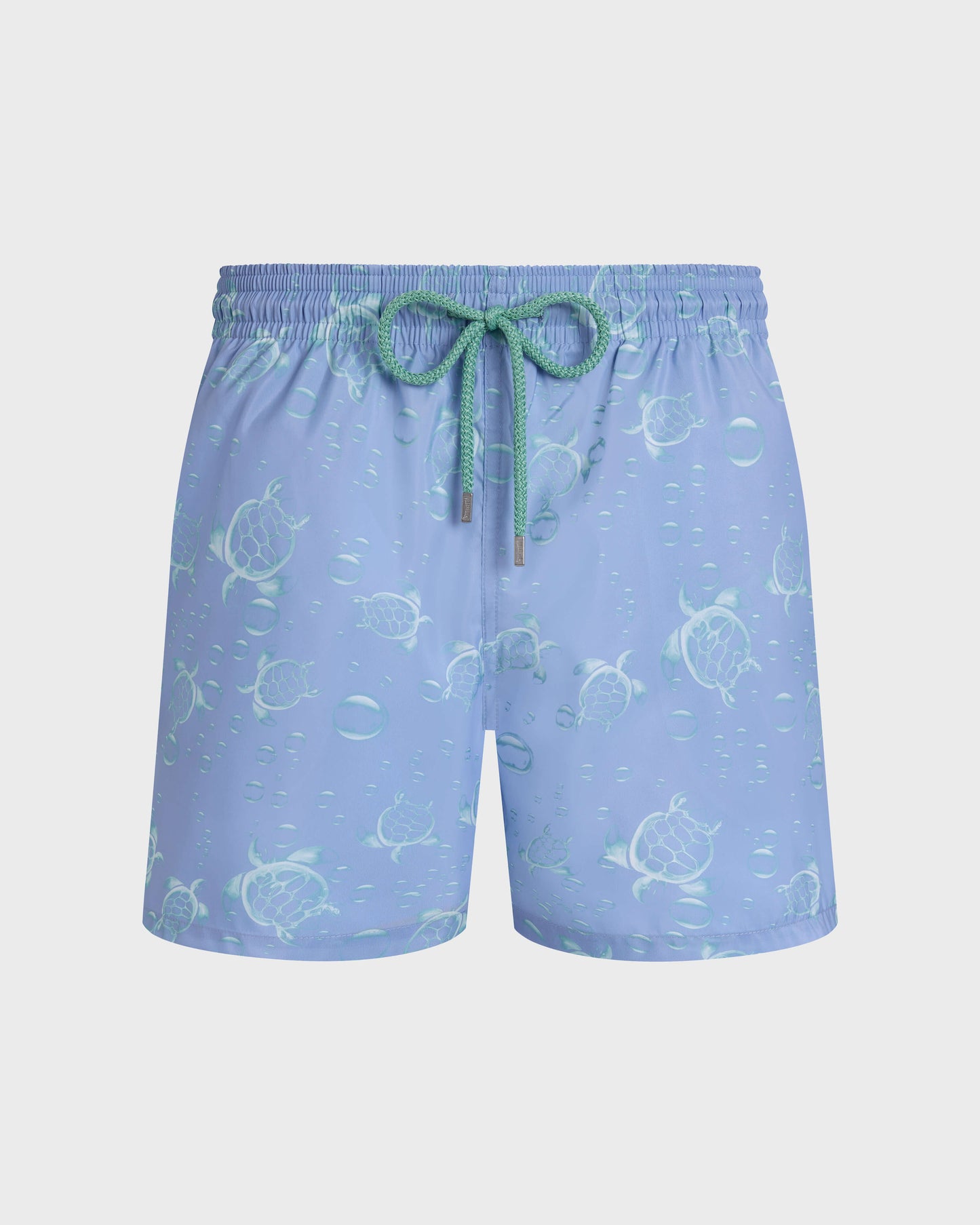 Vilebrequin Men Ultra-light and packable Swim Trunks Bubbles Turtles 3D - Blue Cloudy