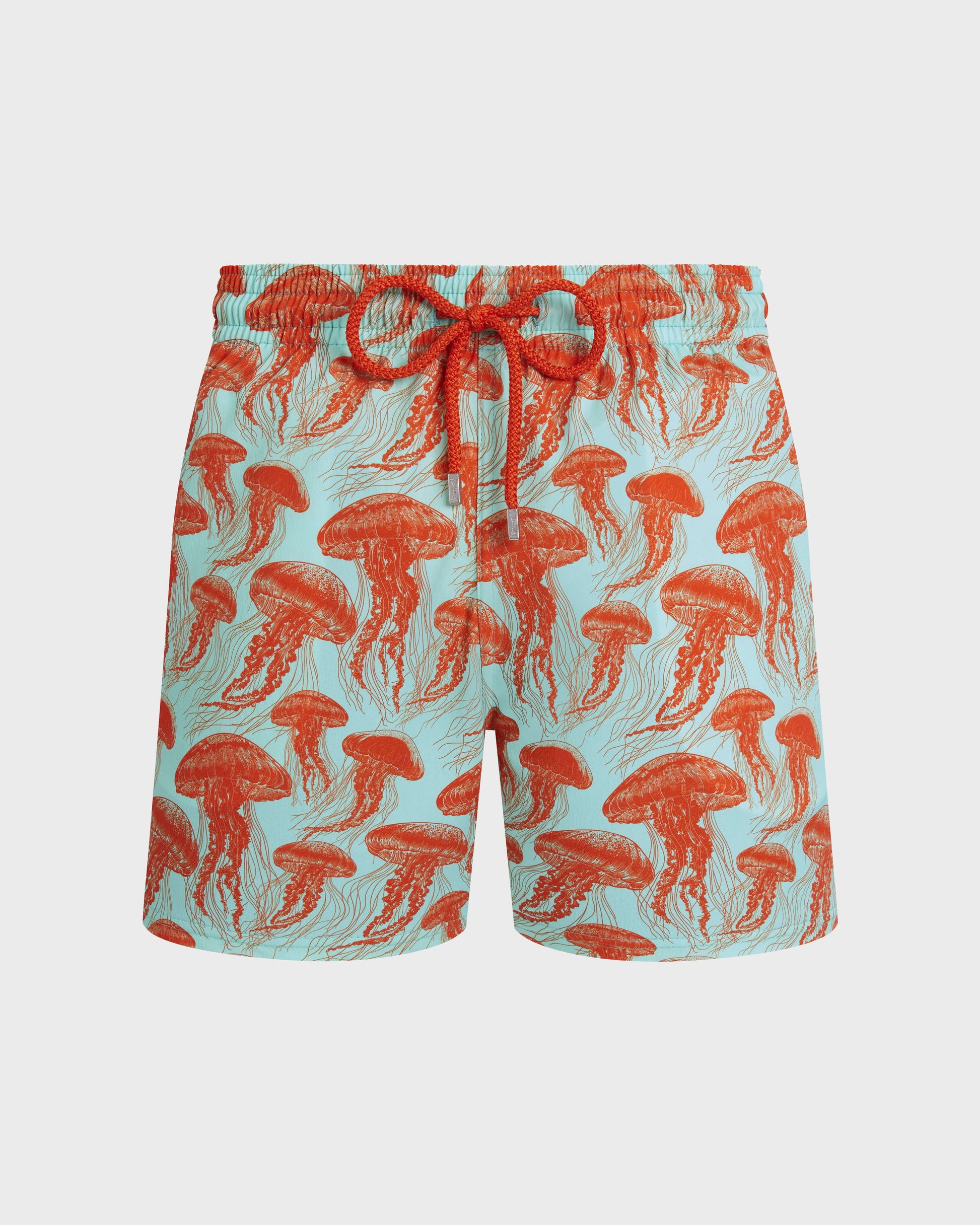 Vilebrequin Men Stretch Short Swim Trunks Jellyfish Dance - Green Caribbean