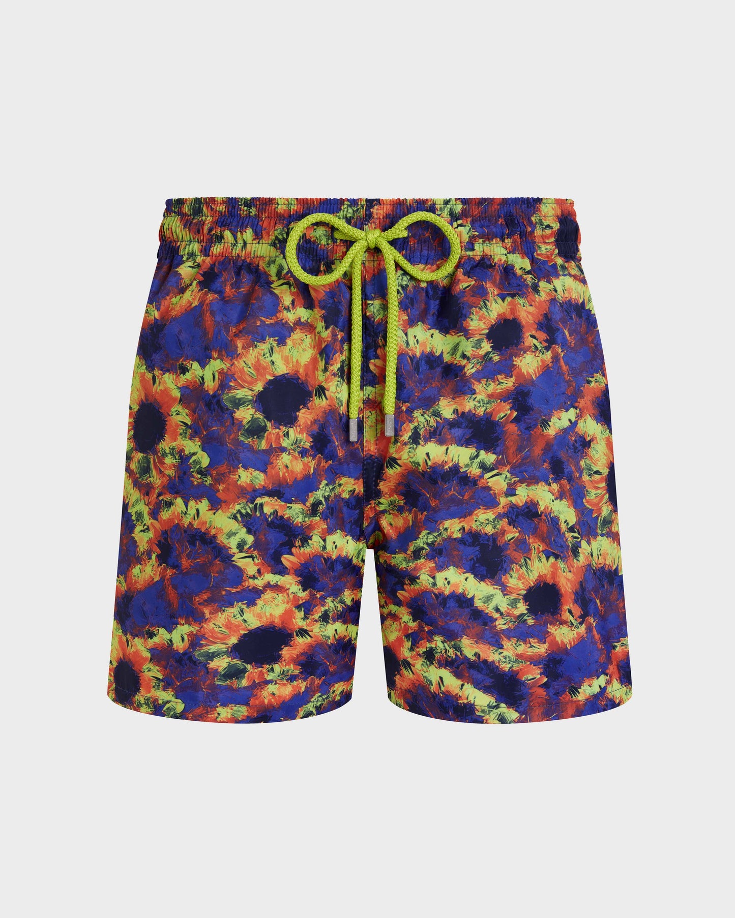 Vilebrequin Men Ultra-light and packable Swim Trunks Sunflowers - Blue Versailles