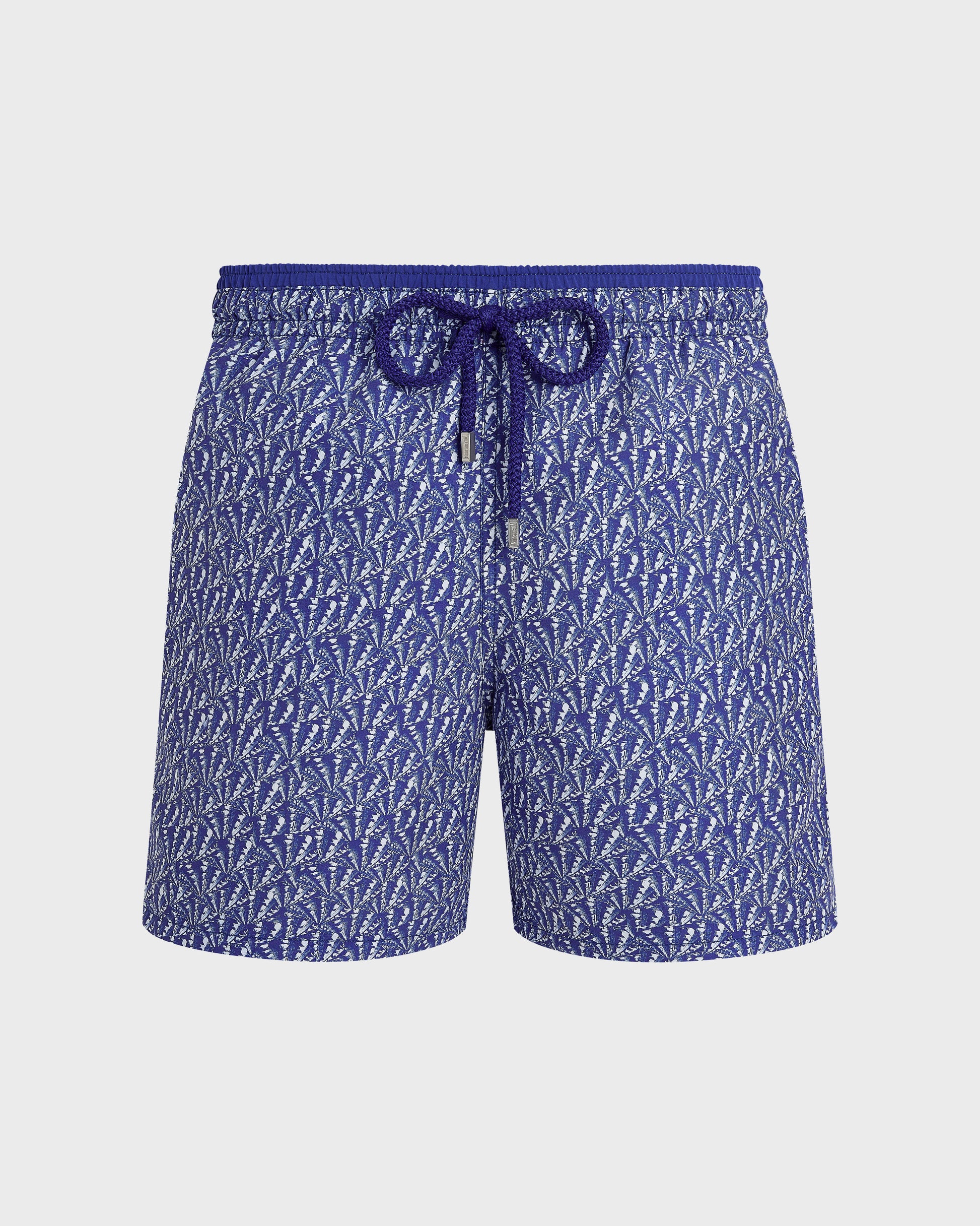 Vilebrequin Men Bicolor Swim Trunks Graphic Shells - Blue Versailles