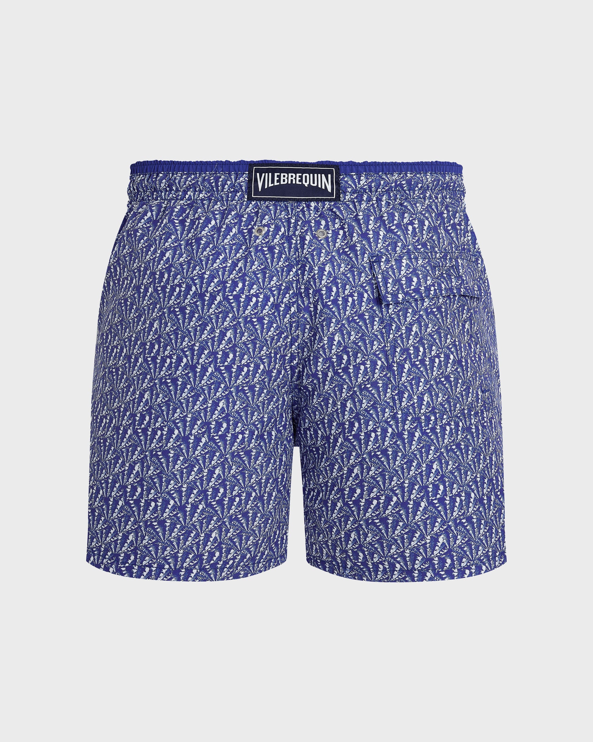 Vilebrequin Men Bicolor Swim Trunks Graphic Shells - Blue Versailles