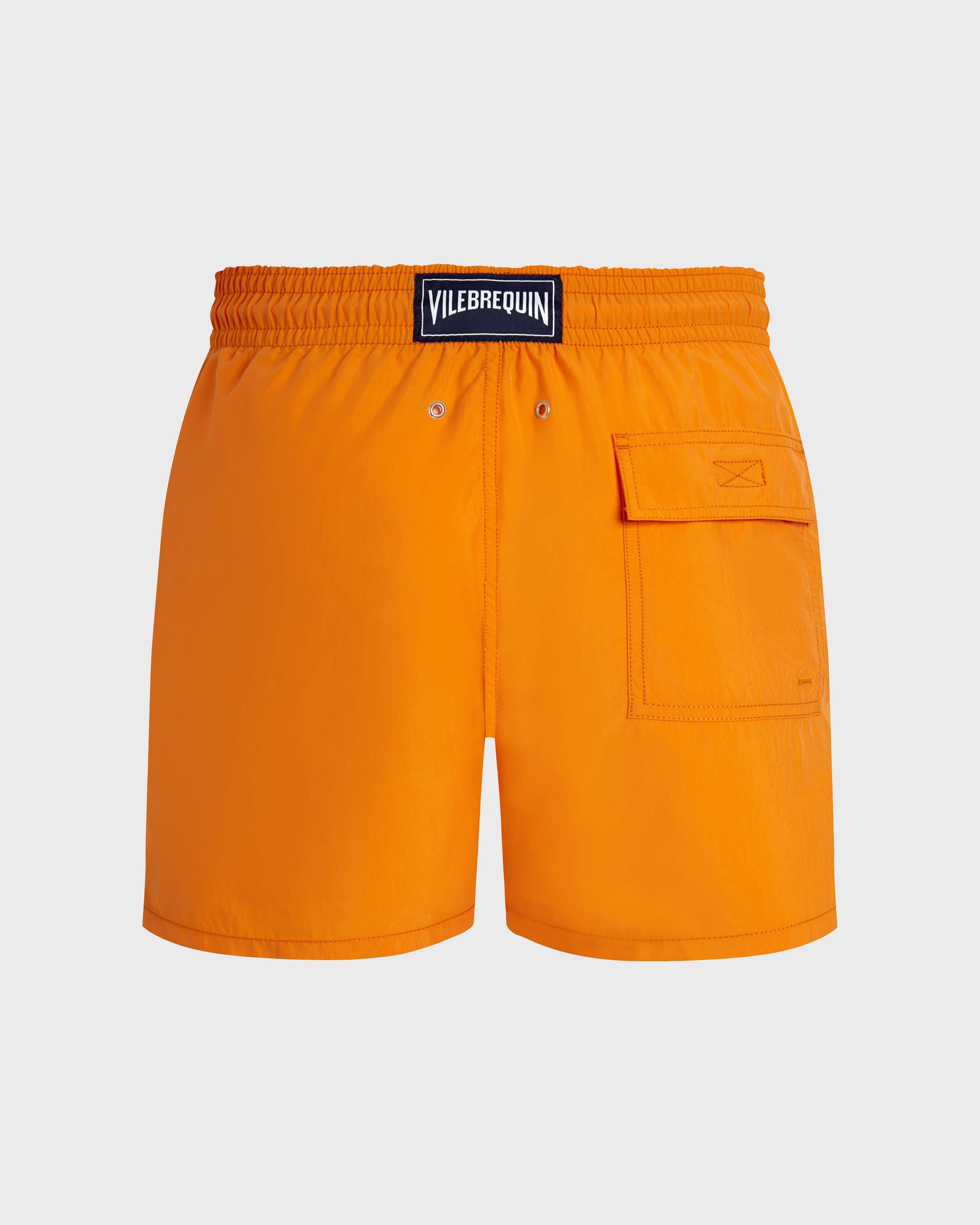 Vilebrequin Men Swim Trunks Water-reactive Octopus in Stripes - Orange Vitamin