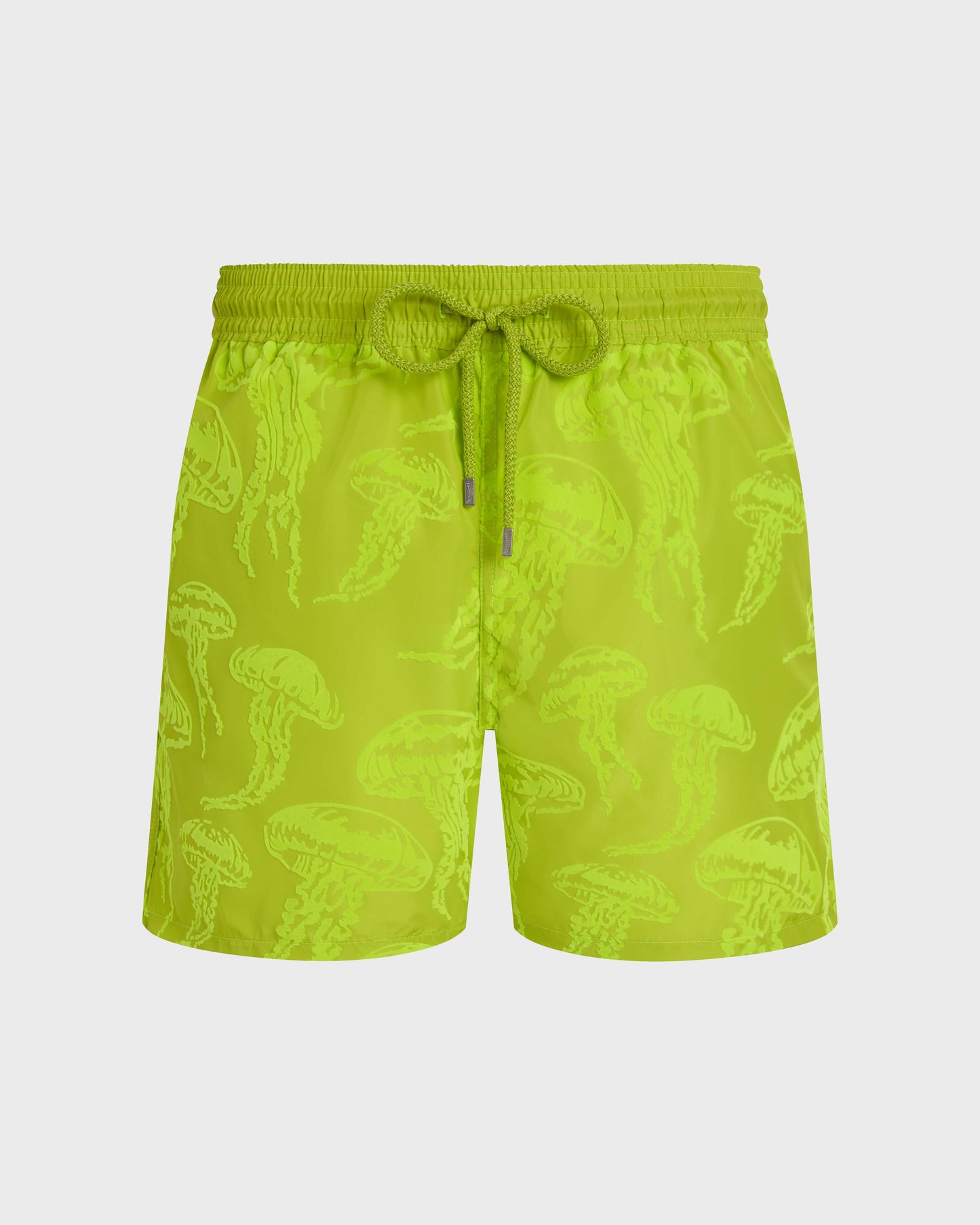 Vilebrequin Men Ultra-light and packable Swim Trunks Flocked Jellyfish Dance - Green Acide