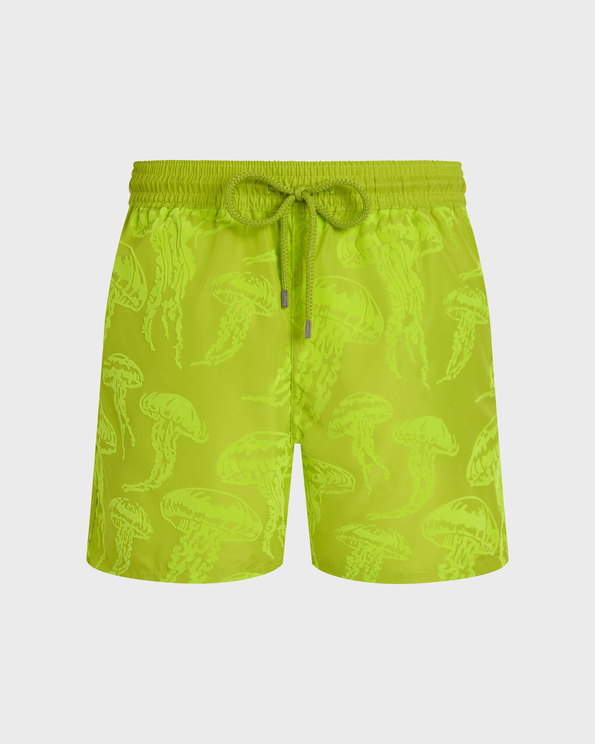 Vilebrequin Men Ultra-light and packable Swim Trunks Flocked Jellyfish Dance - Green Acide