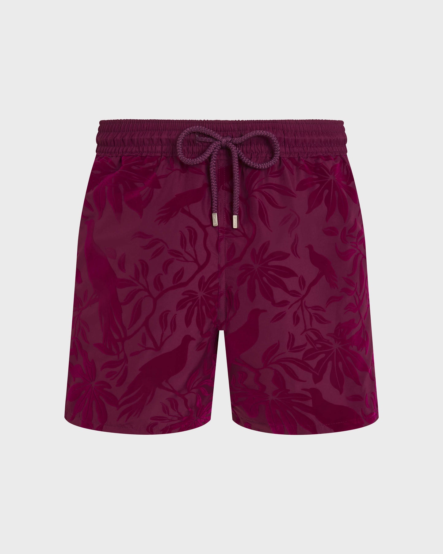 Vilebrequin Men Ultra-light and packable Swim Trunks Flocked Birds of paradise - Purple Kerala