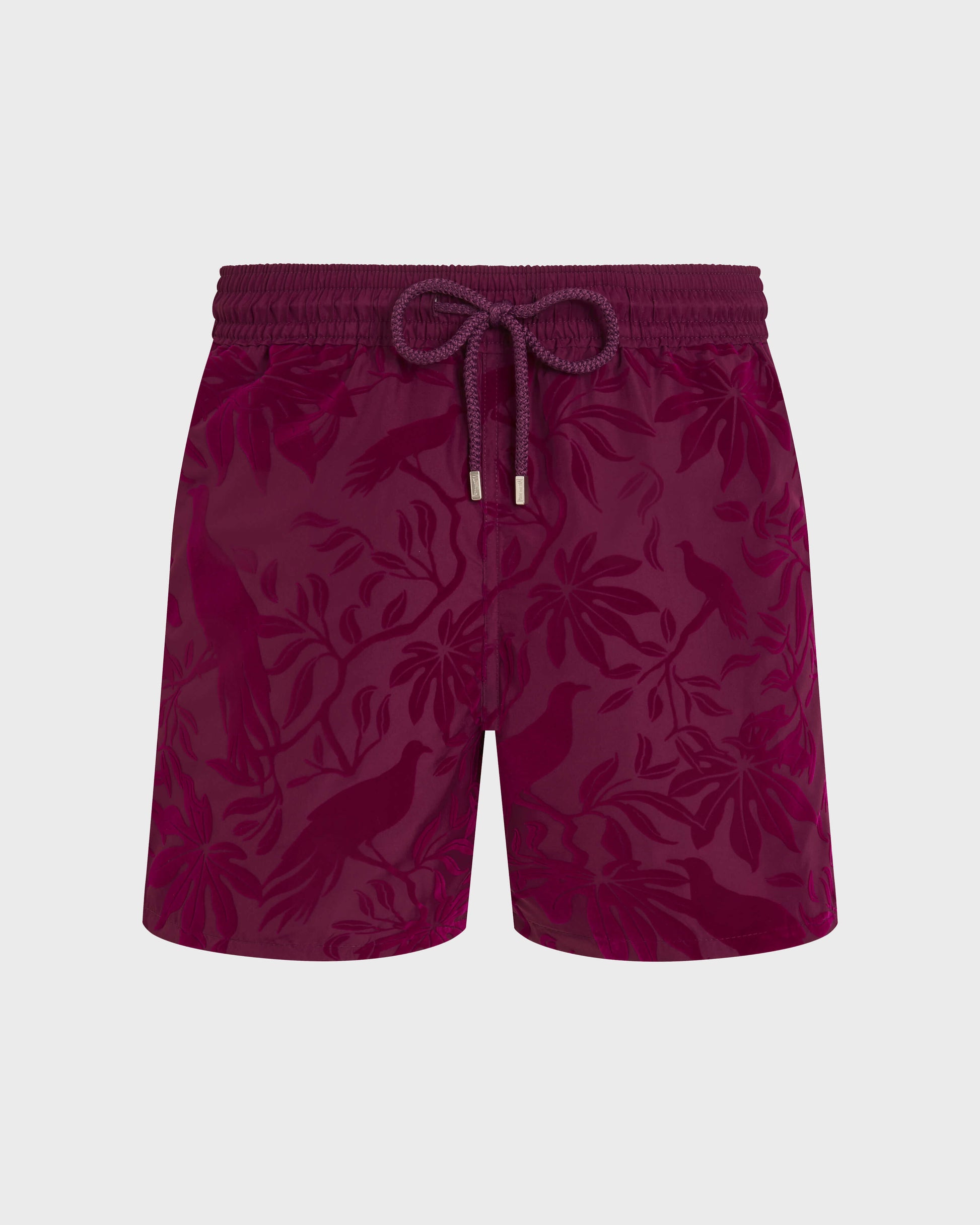 Vilebrequin Men Ultra-light and packable Swim Trunks Flocked Birds of paradise - Purple Kerala