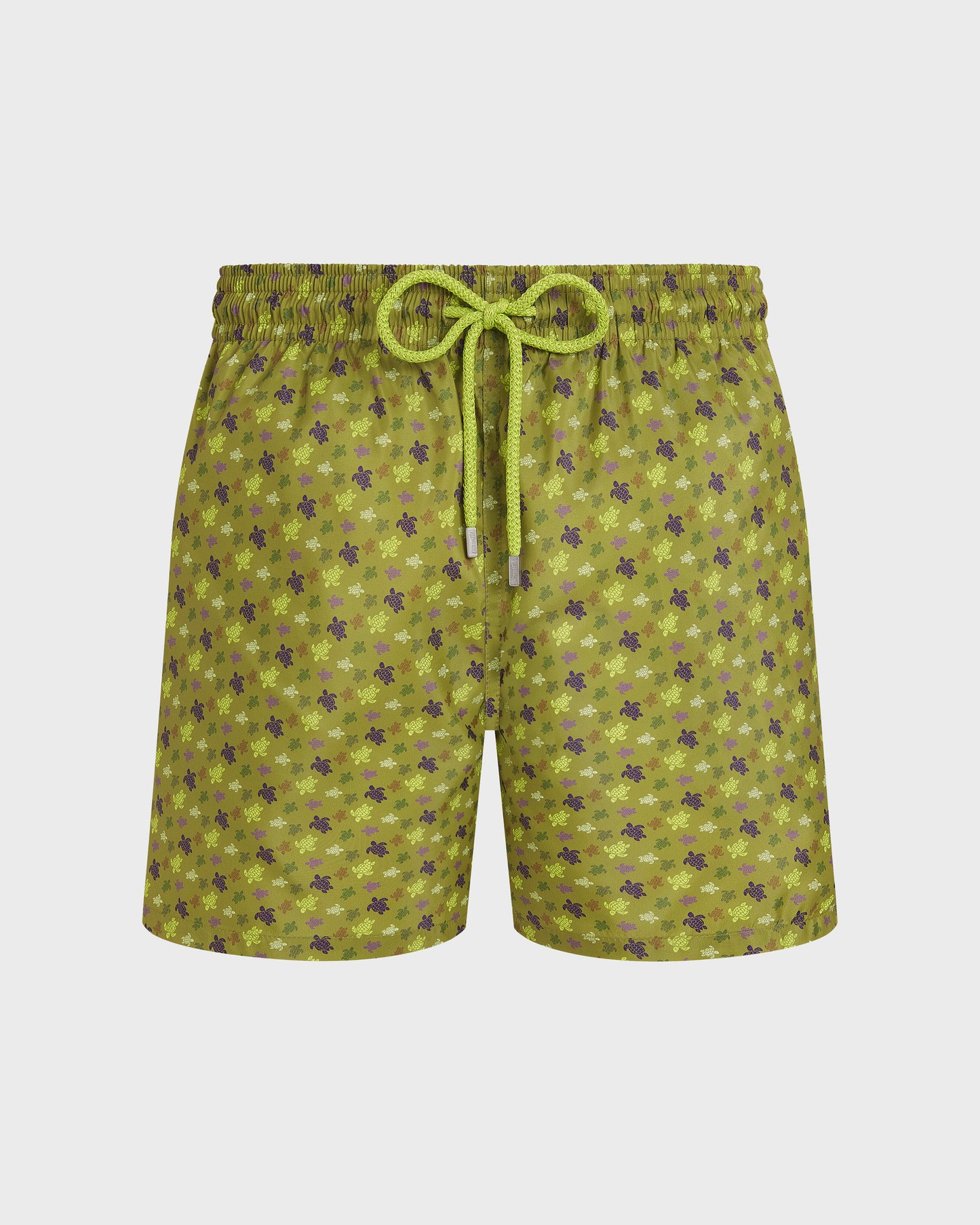 Vilebrequin Men Ultra-light and packable Swim Trunks Micro Ronde des Tortues - Green Wormwood