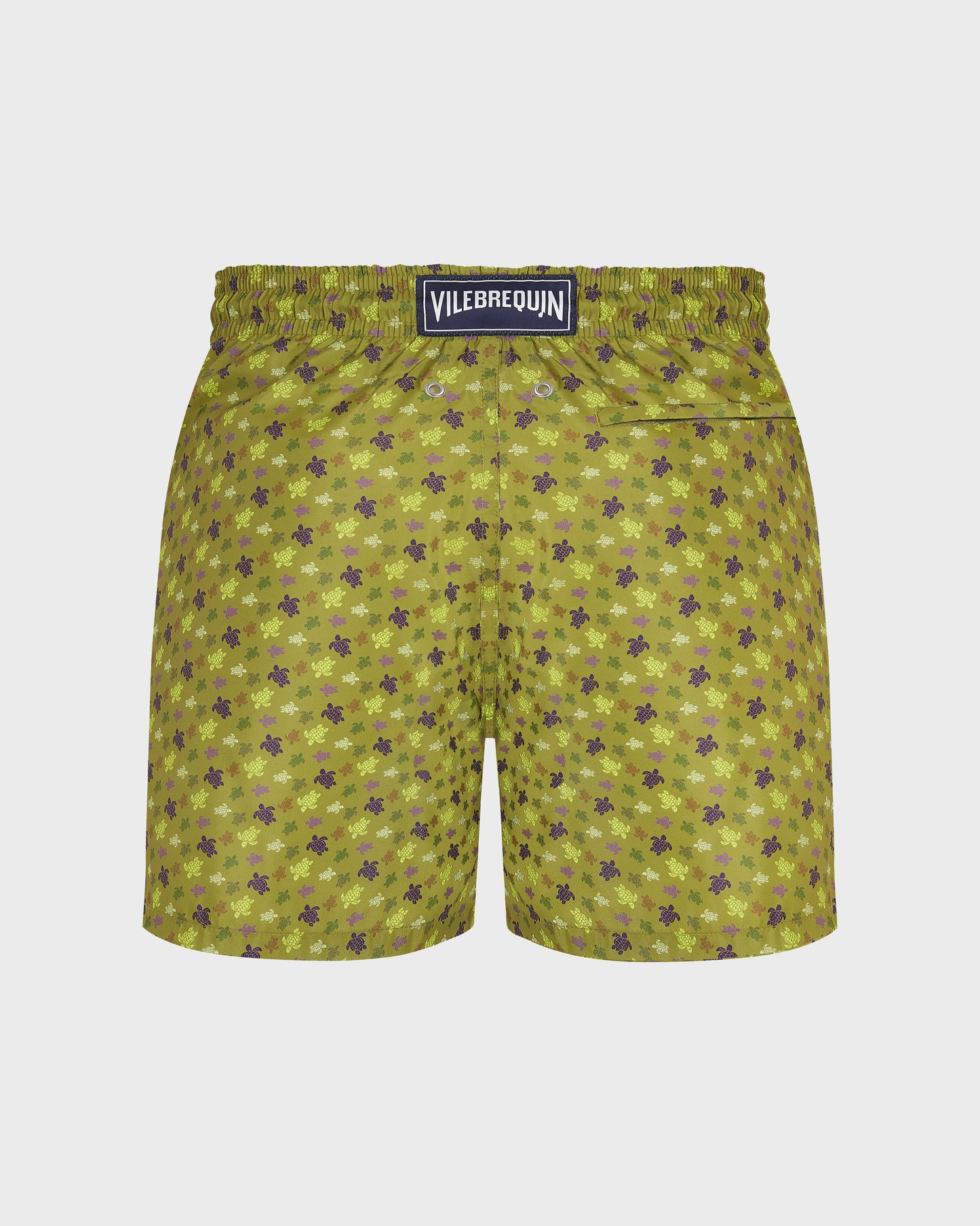 Vilebrequin Men Ultra-light and packable Swim Trunks Micro Ronde des Tortues - Green Wormwood