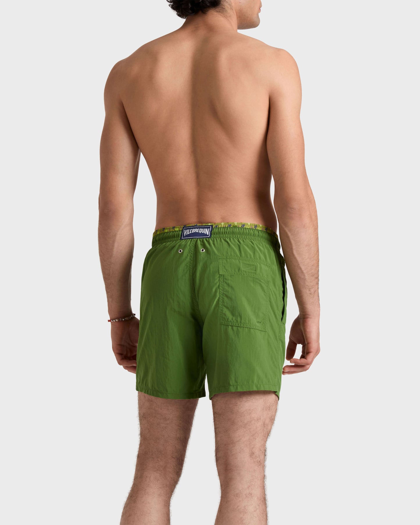 Vilebrequin Men Swim Trunks Bicolor Micro Ronde des Tortues - Green Militaire