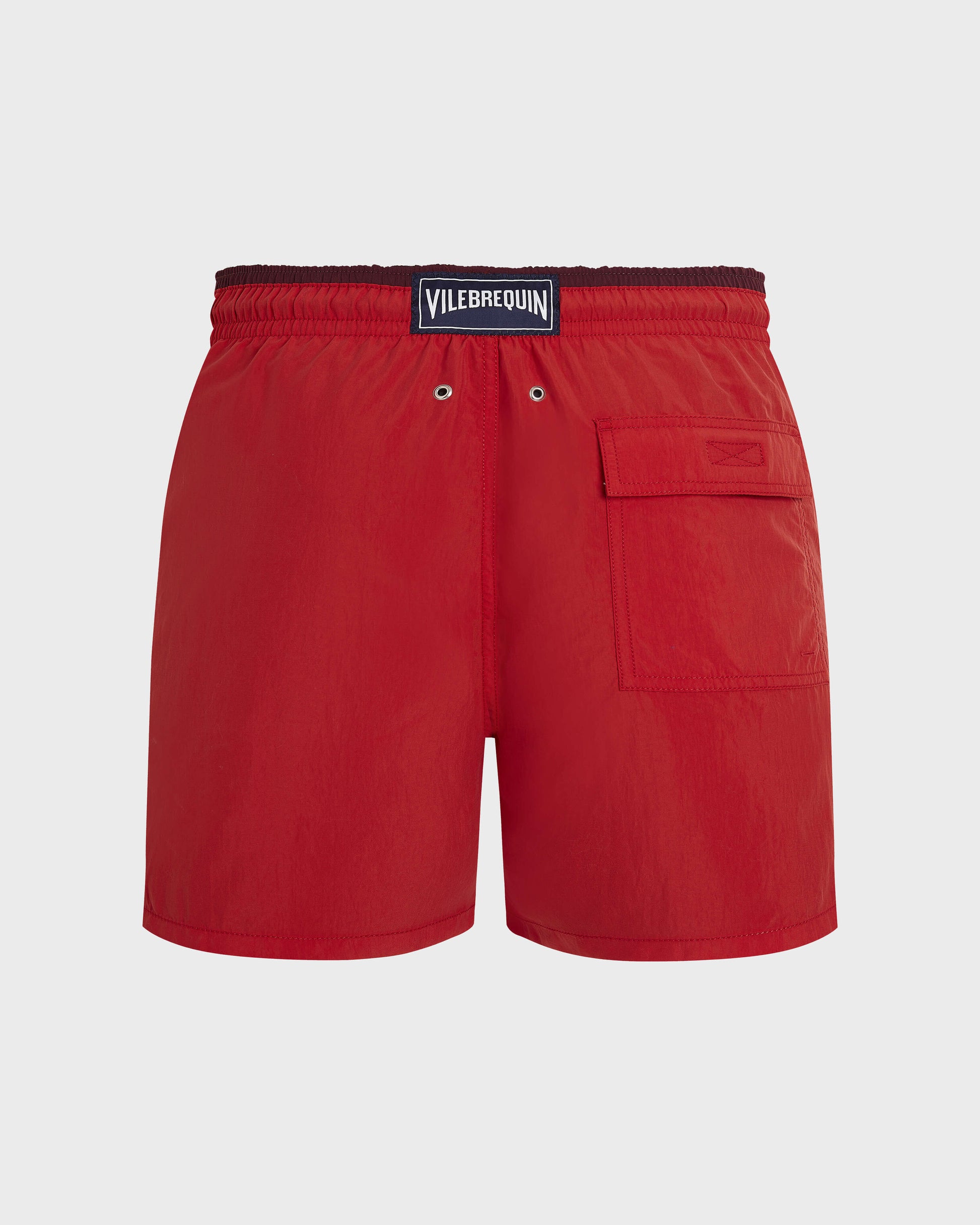 Vilebrequin Men Swim Shorts Solid Bicolore - Red Dalia Swimwear