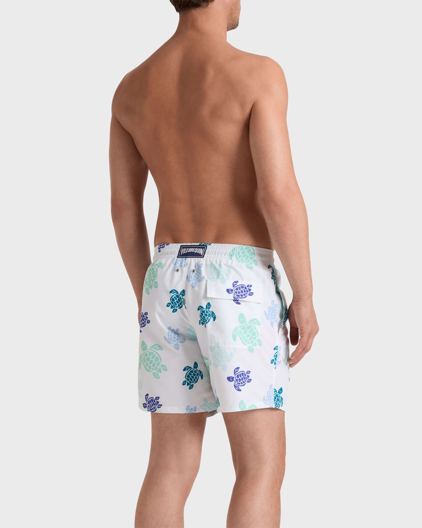 Vilebrequin Men Swim Trunks Tortues Multicolores - White