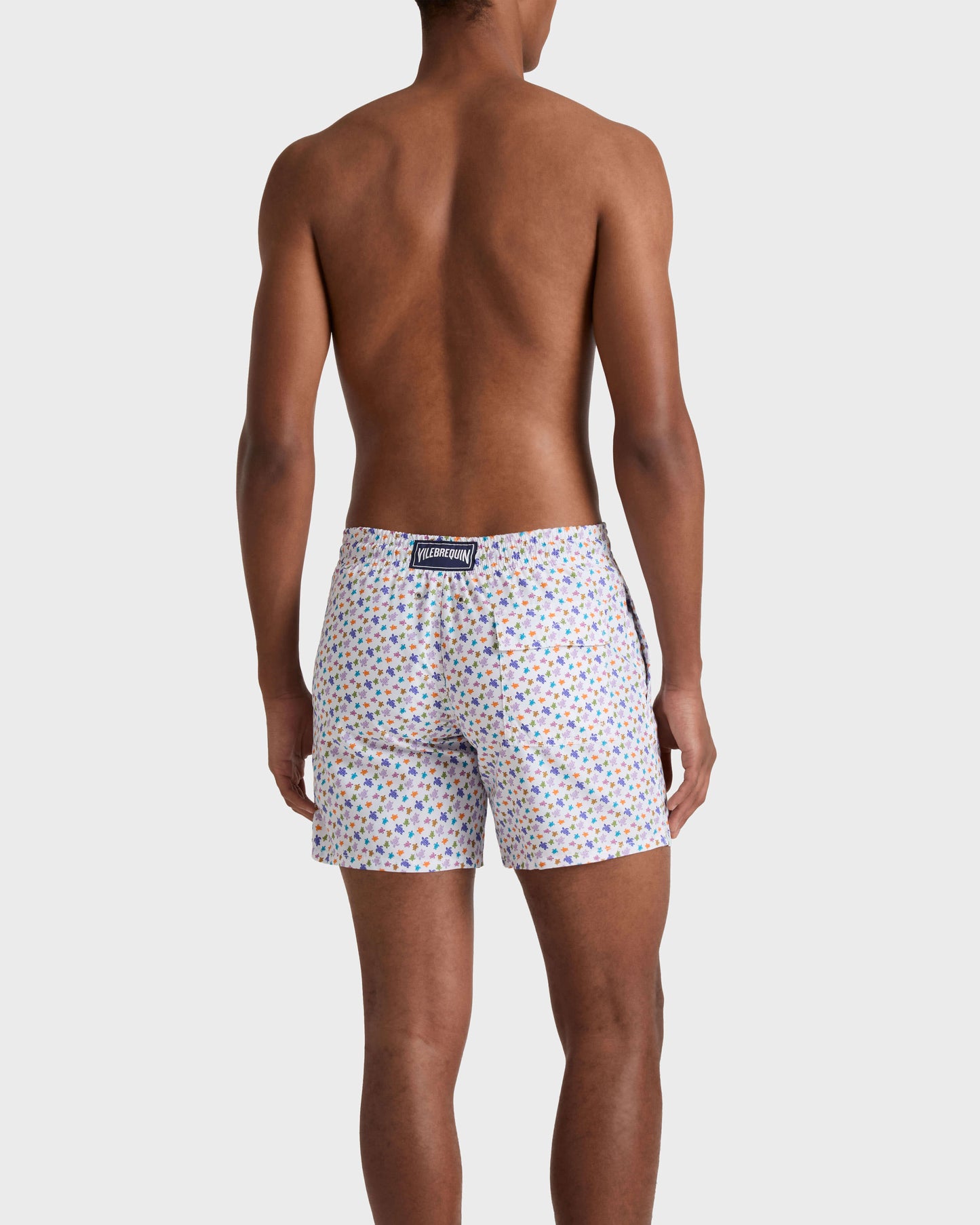 Vilebrequin Men Swim Trunks Micro Ronde des Tortues - White