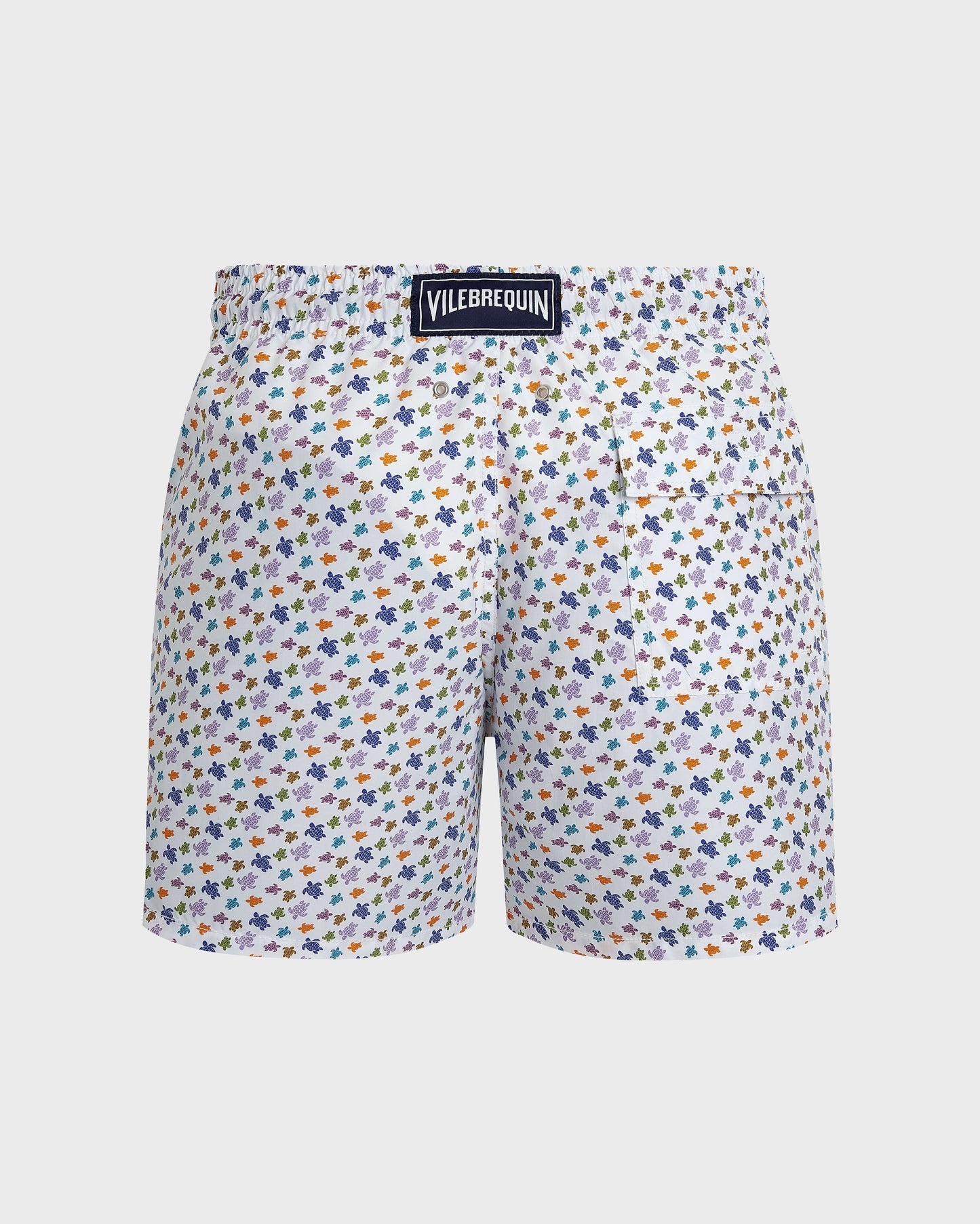 Vilebrequin Men Swim Trunks Micro Ronde des Tortues - White