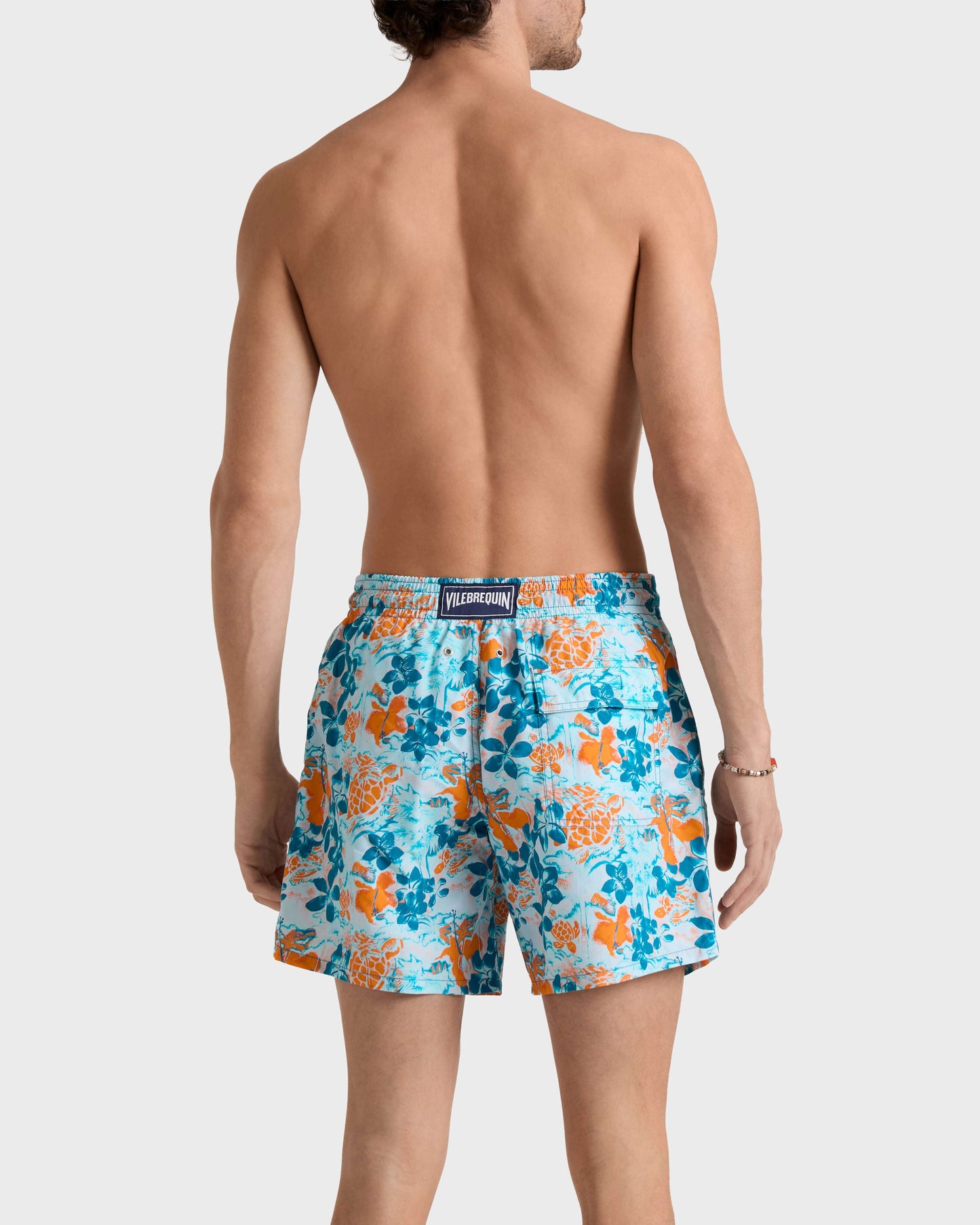 Vilebrequin Men Swim Trunks Jungle Turtles - Blue Coin coin