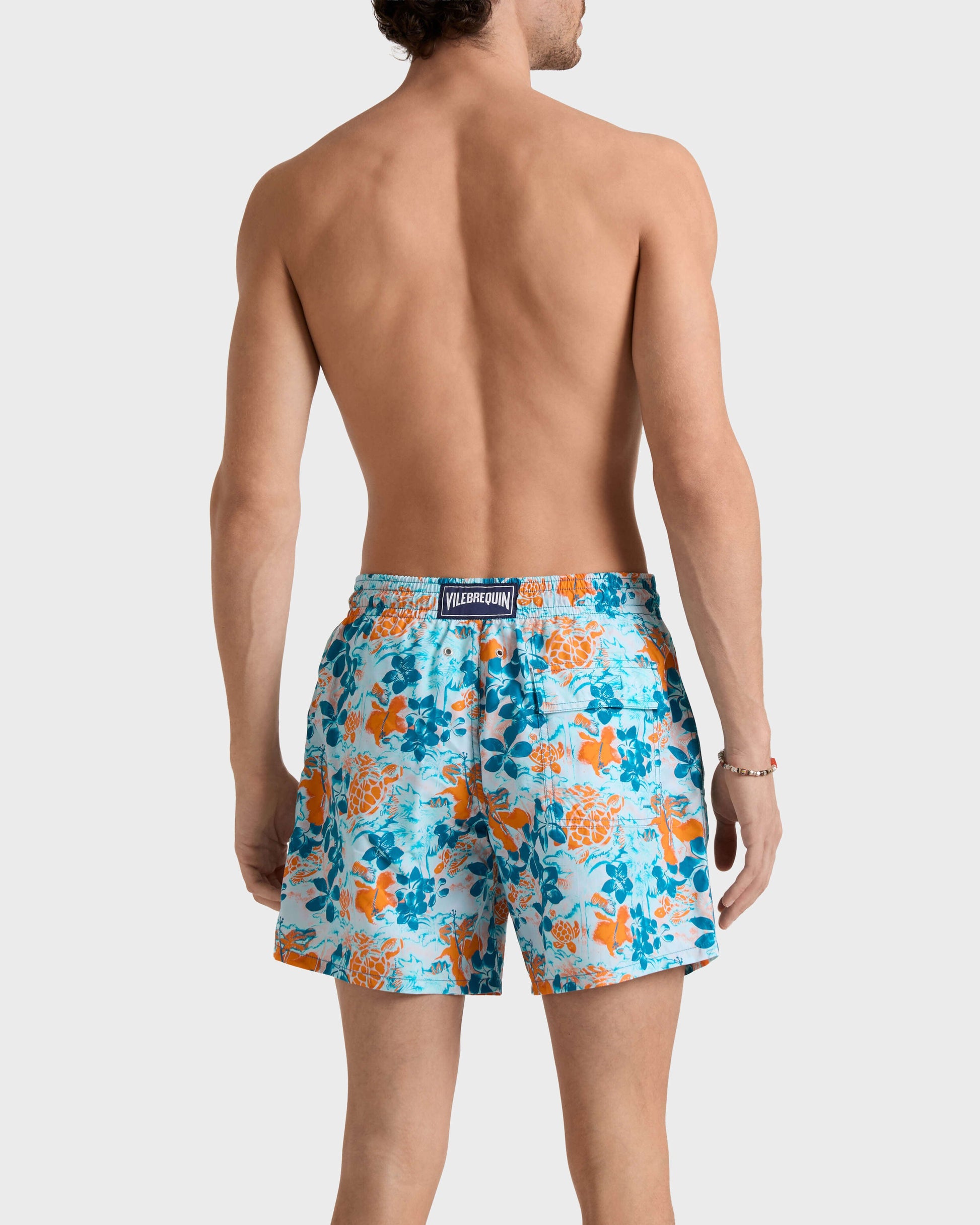 Vilebrequin Men Swim Trunks Jungle Turtles - Blue Coin coin