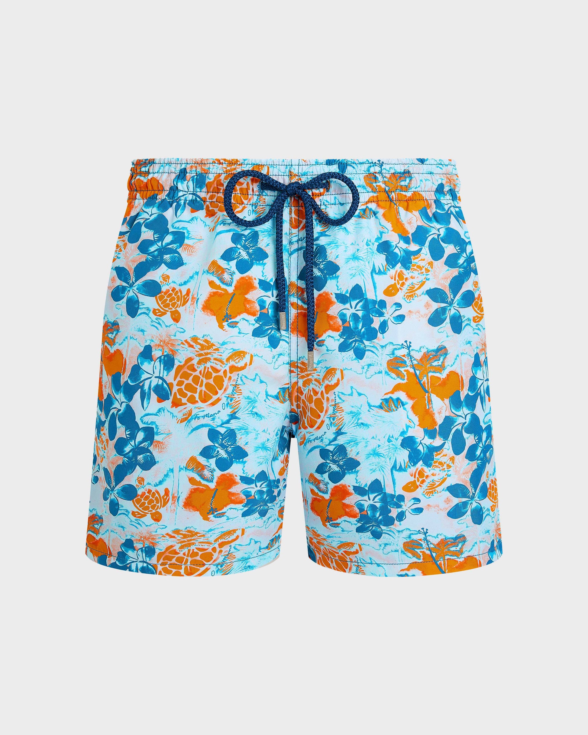 Vilebrequin Men Swim Trunks Jungle Turtles - Blue Coin coin