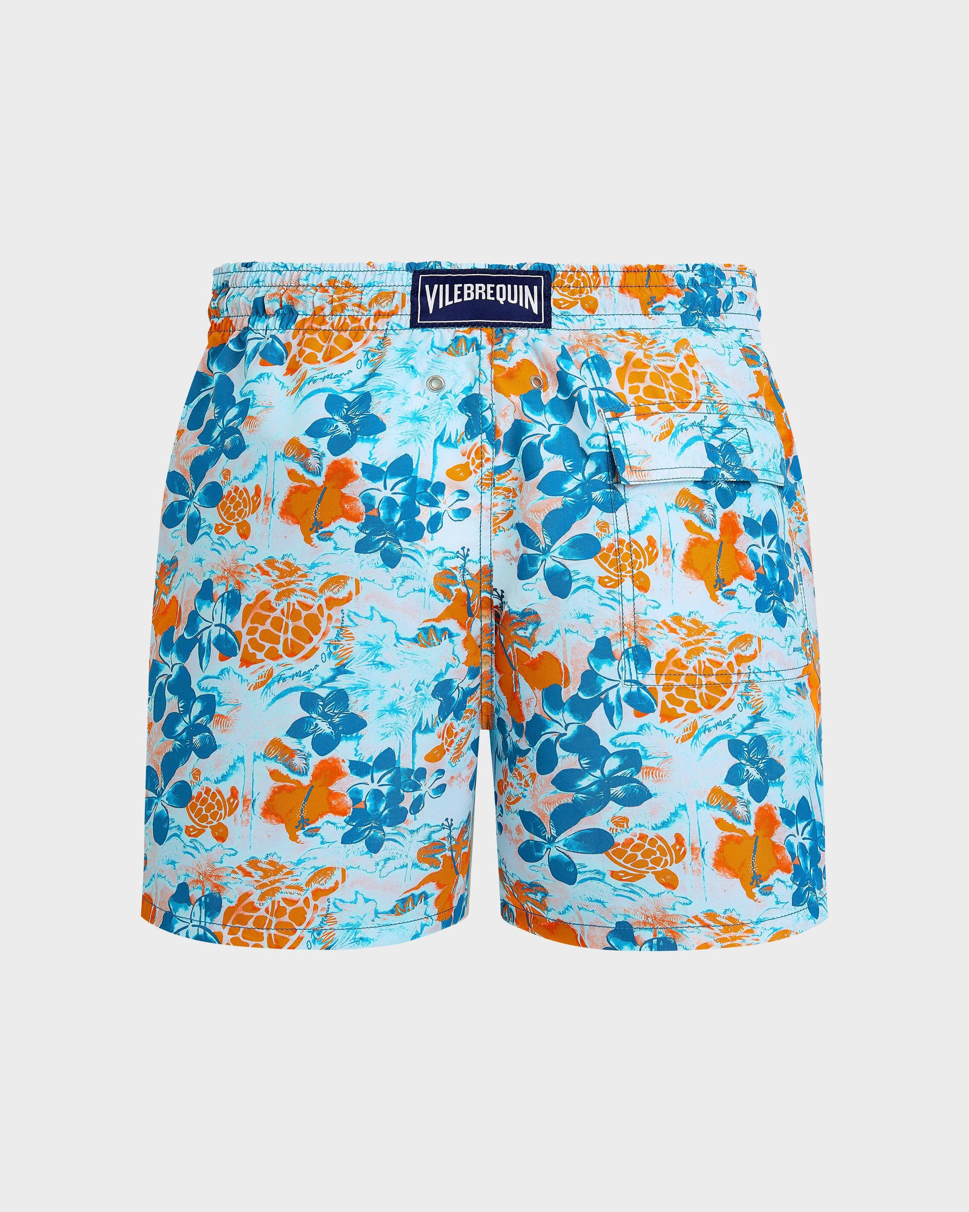 Vilebrequin Men Swim Trunks Jungle Turtles - Blue Coin coin