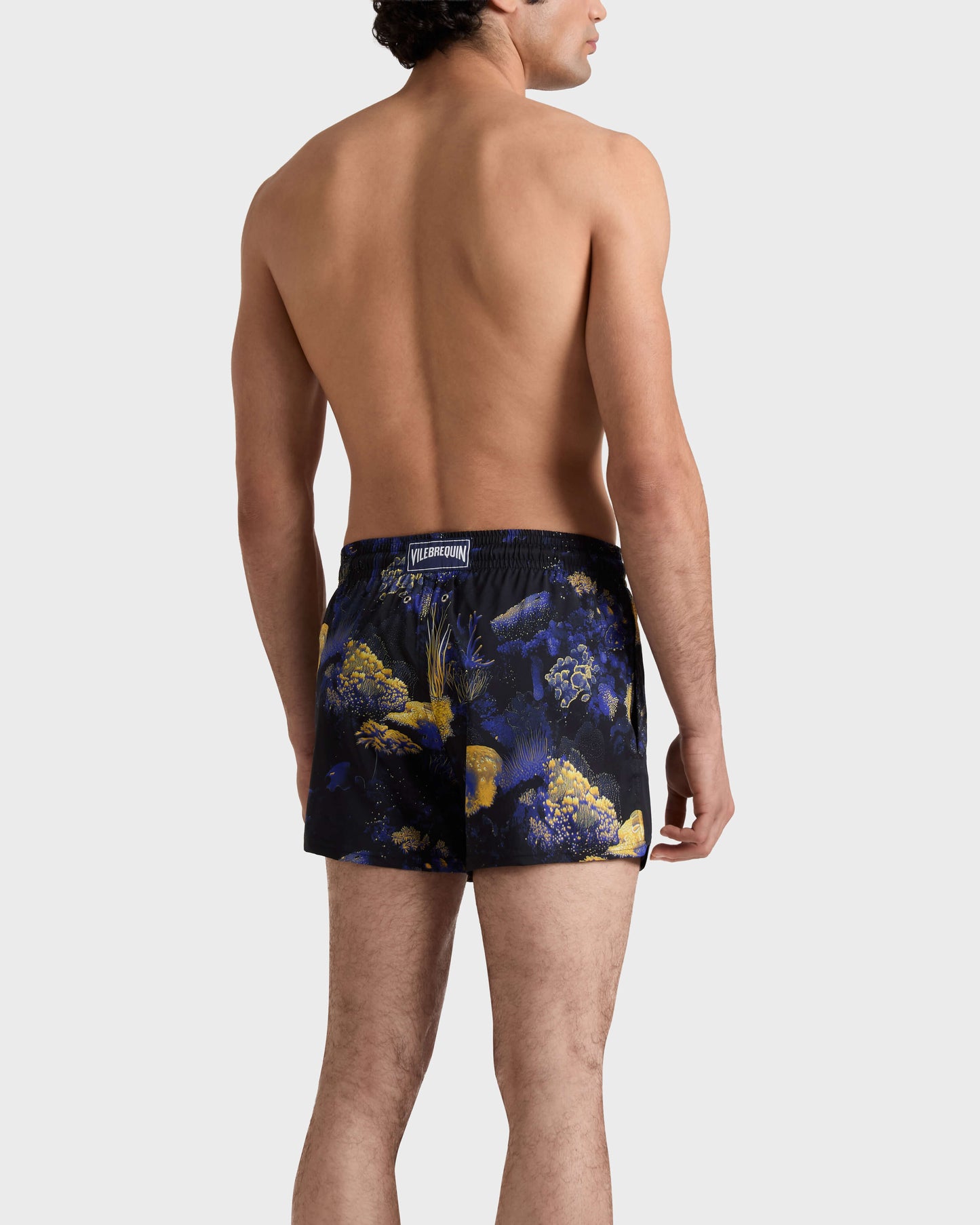 Vilebrequin Men Short Stretch Swim Trunks Coral Reef - Black