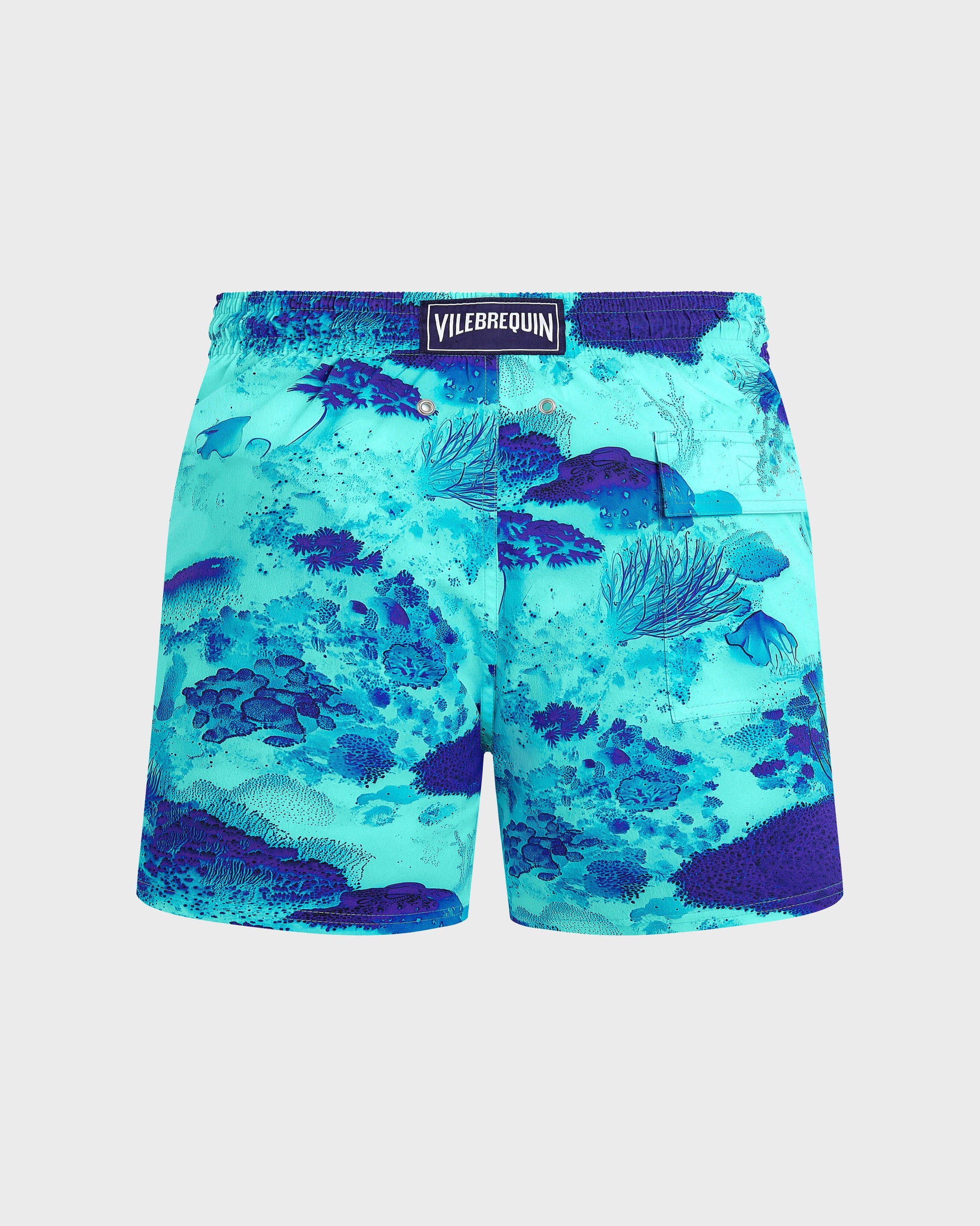 Vilebrequin Men Stretch Short Swim Trunks Coral Reef - Blue Oxygene