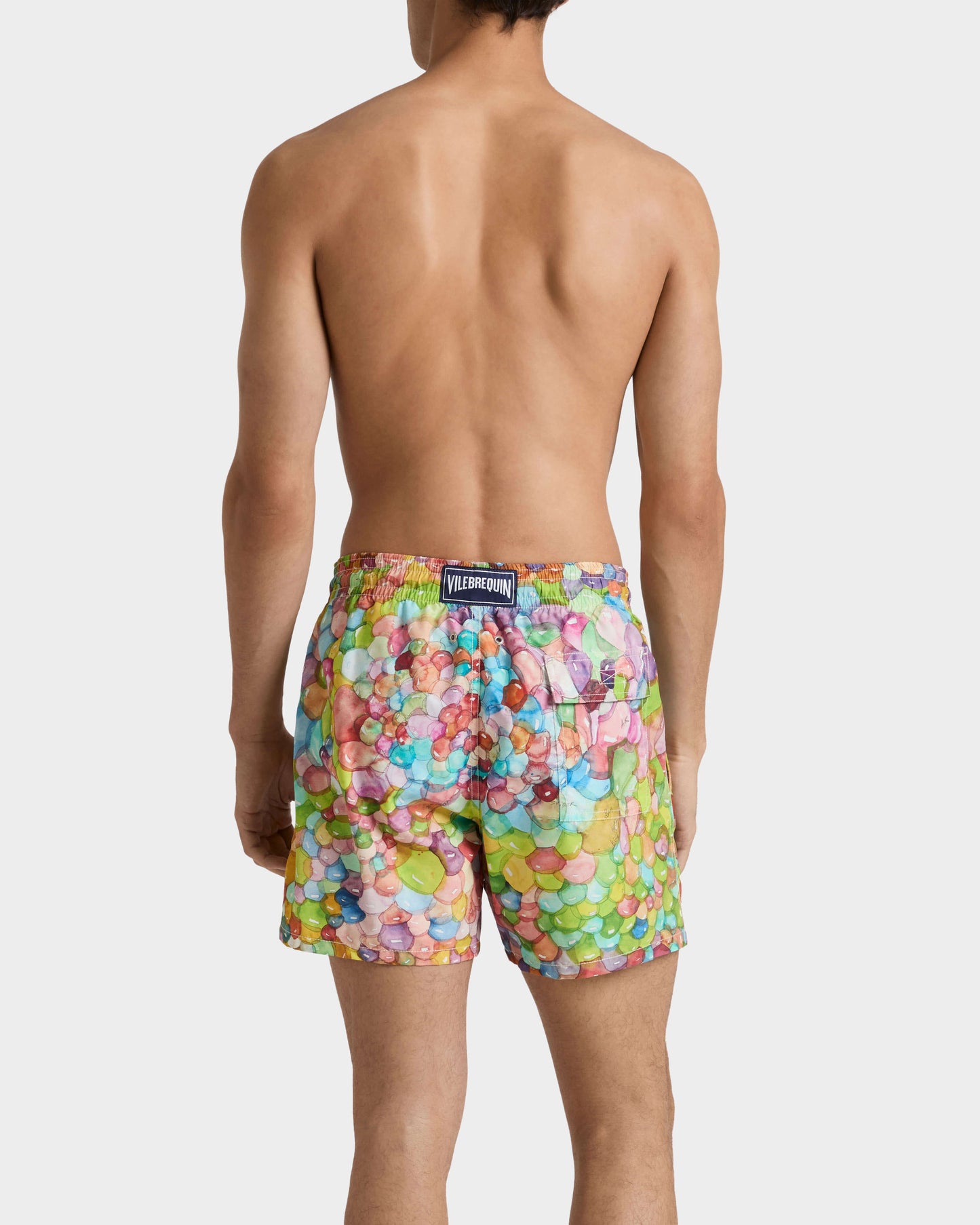Vilebrequin Men Swim Trunks Multi Bubbles - VBQ x Fabrice Hyber - White Papier