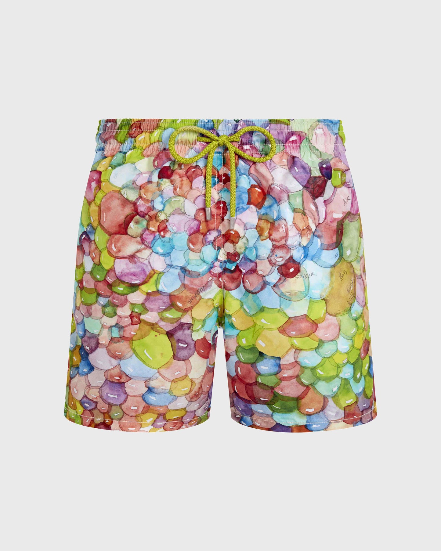 Vilebrequin Men Swim Trunks Multi Bubbles - VBQ x Fabrice Hyber - White Papier