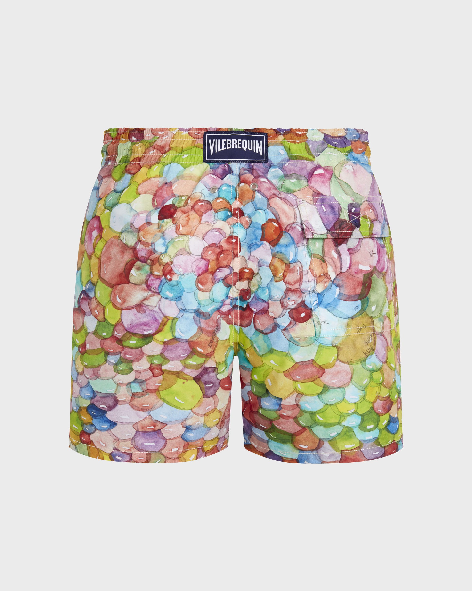 Vilebrequin Men Swim Trunks Multi Bubbles - VBQ x Fabrice Hyber - White Papier