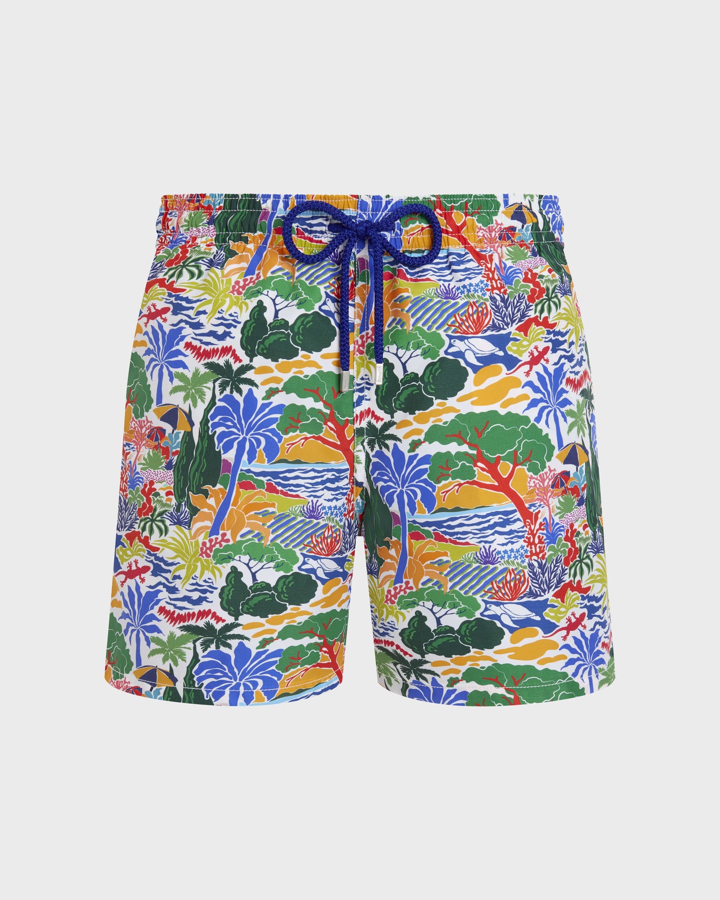 Vilebrequin Men Swim Trunks Seaside Life - White