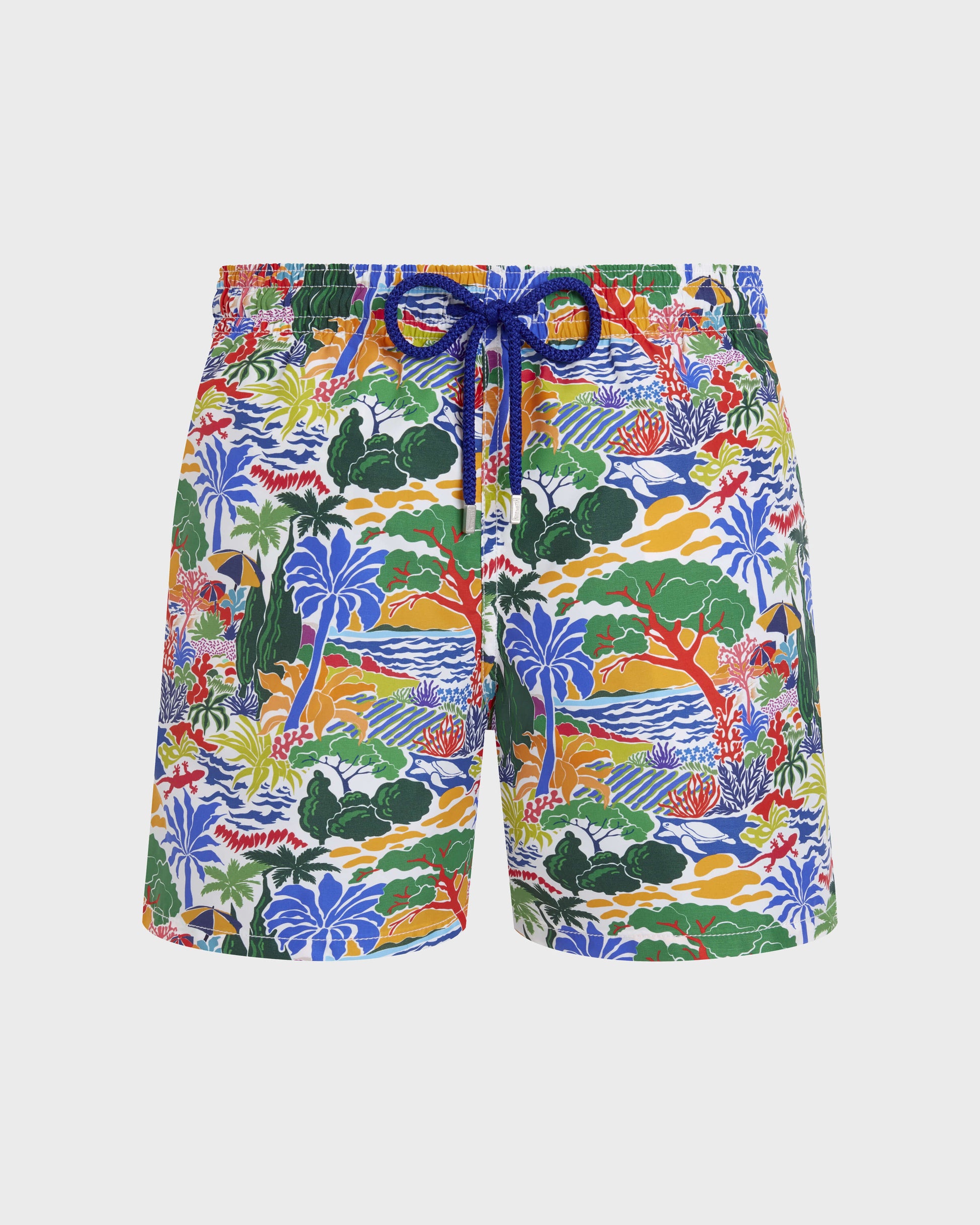 Vilebrequin Men Swim Trunks Seaside Life - White
