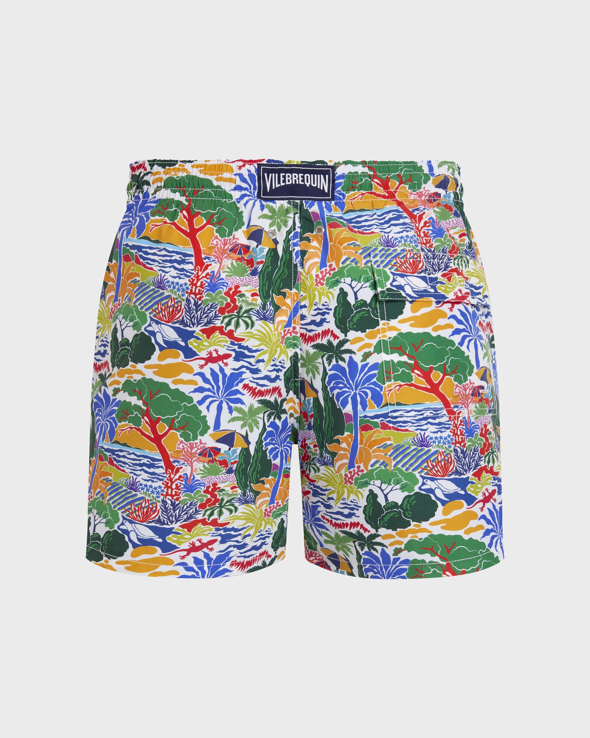 Vilebrequin Men Swim Trunks Seaside Life - White