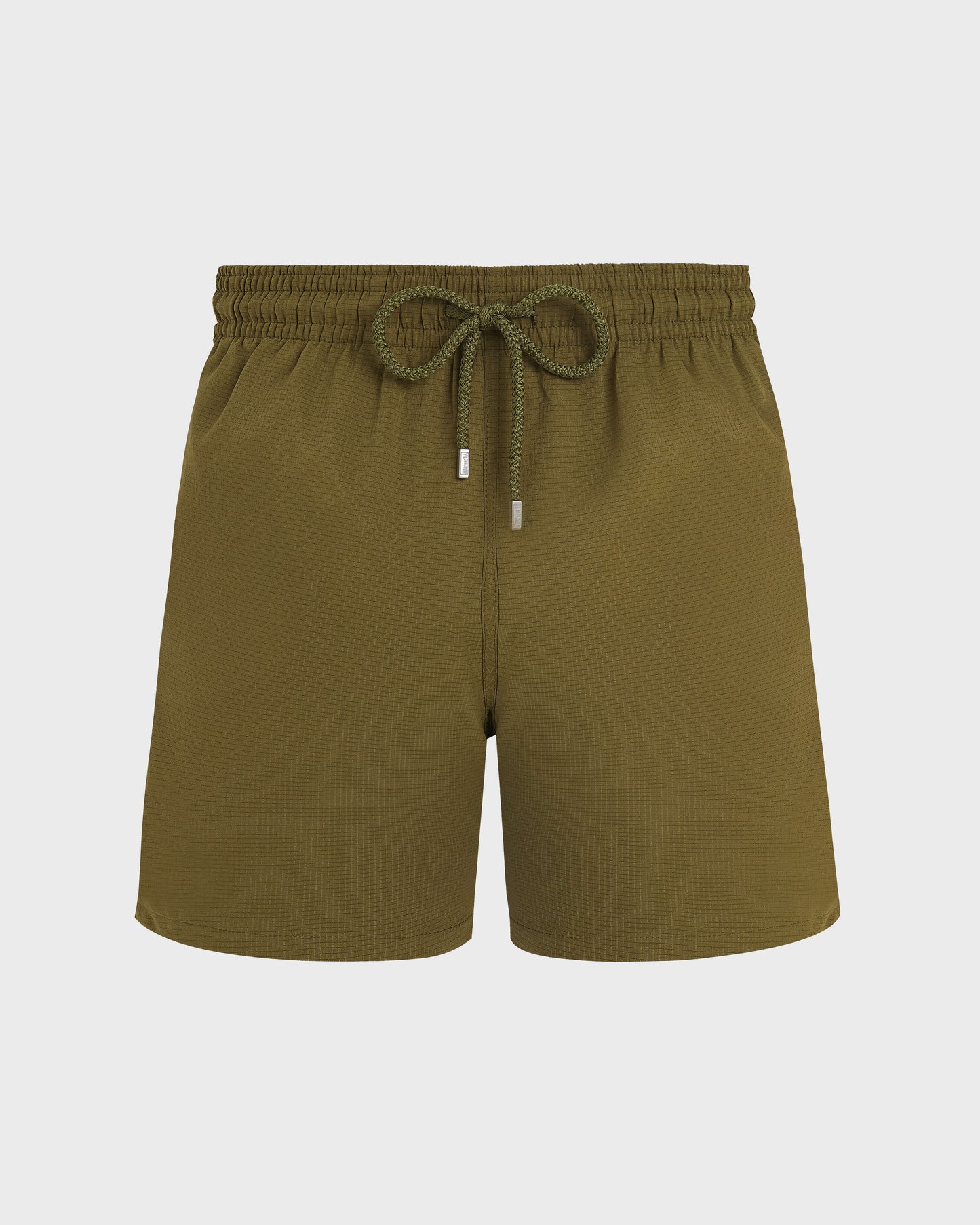Vilebrequin Men Micro-Perforated Ultra-Light and Packable Swim Trunks Solid - Green Khaki