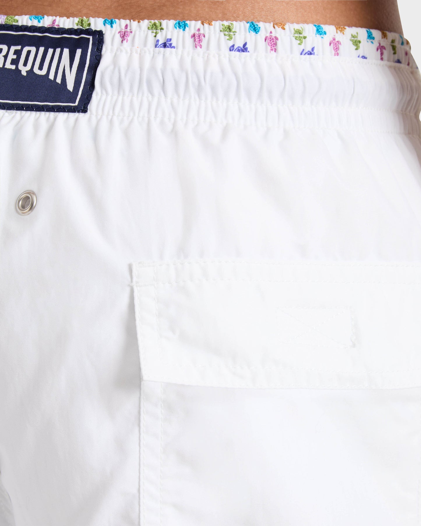 Vilebrequin Men Swim Trunks Bicolor Micro Ronde des Tortues - White