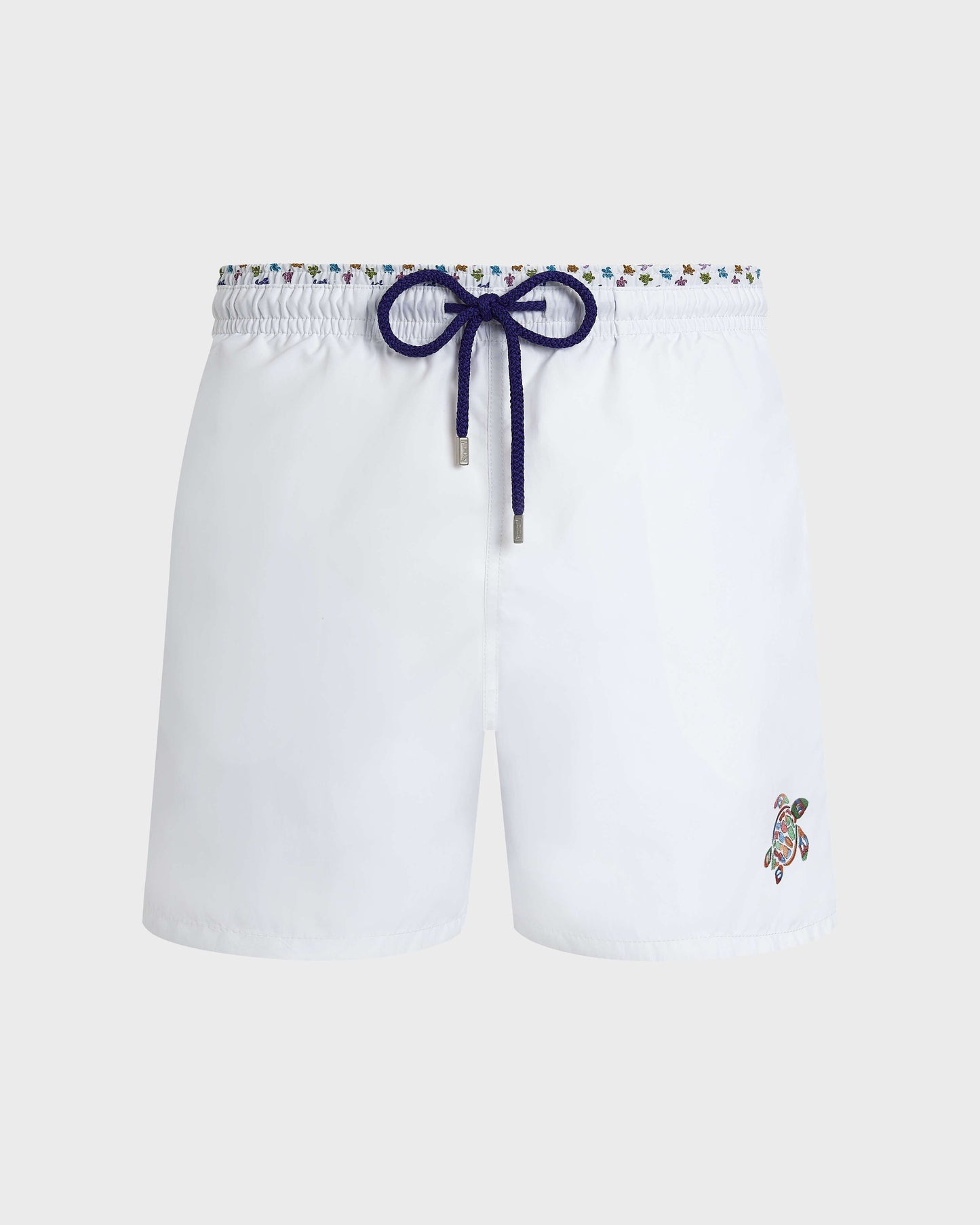 Vilebrequin Men Swim Trunks Bicolor Micro Ronde des Tortues - White