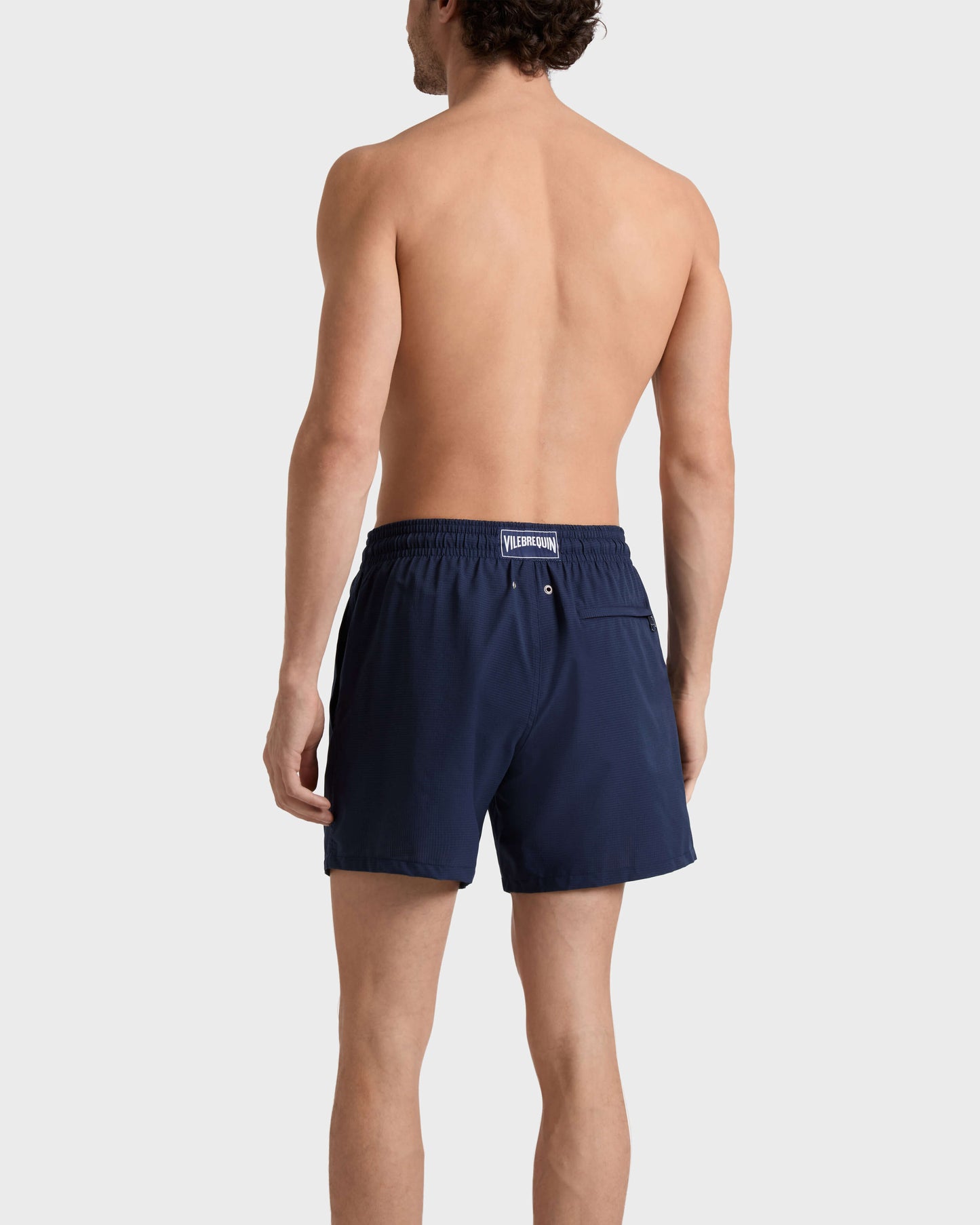 Vilebrequin Men Micro-Perforated Ultra-Light and Packable Swim Trunks Solid - Blue Navy