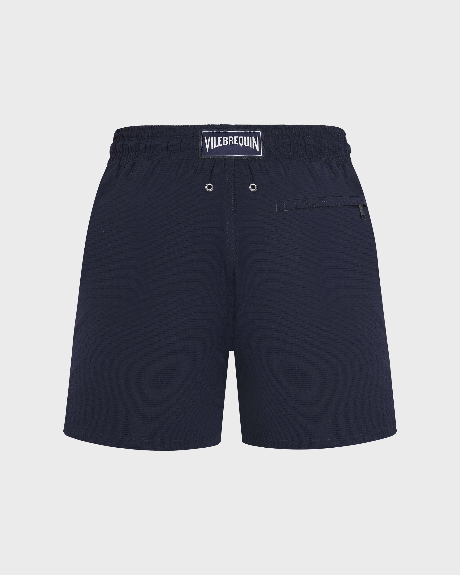 Vilebrequin Men Micro-Perforated Ultra-Light and Packable Swim Trunks Solid - Blue Navy