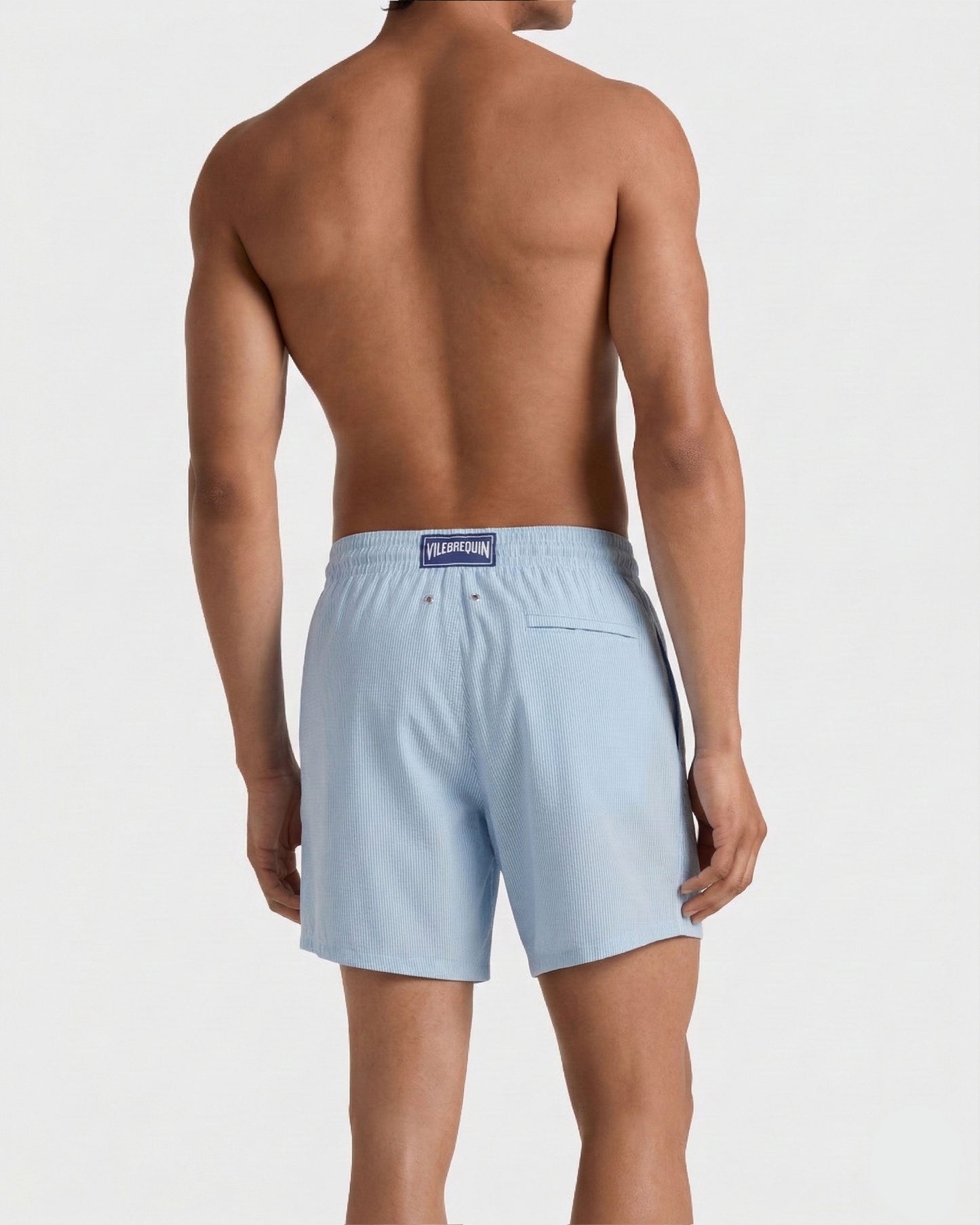 Vilebrequin Men Ultrafine Wool Swim Shorts Micro Rayures Tailoring