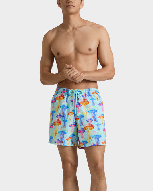 Vilebrequin Men Swim Trunks Medusair - Blue Oxygene