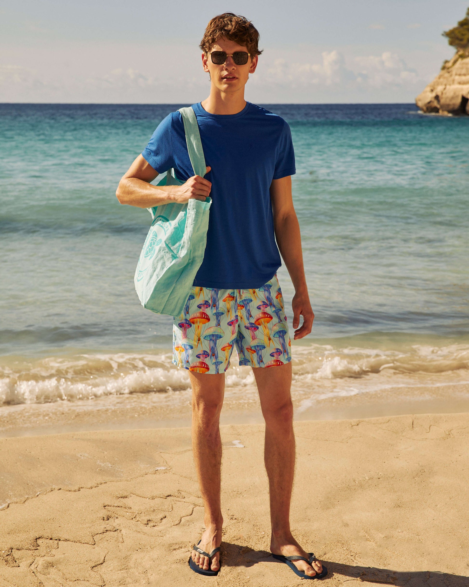 Vilebrequin Men Swim Trunks Medusair - Blue Oxygene