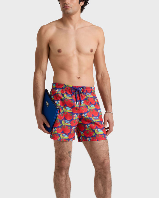 Vilebrequin Men Swim Trunks Sardine and Tomato - Purple blue