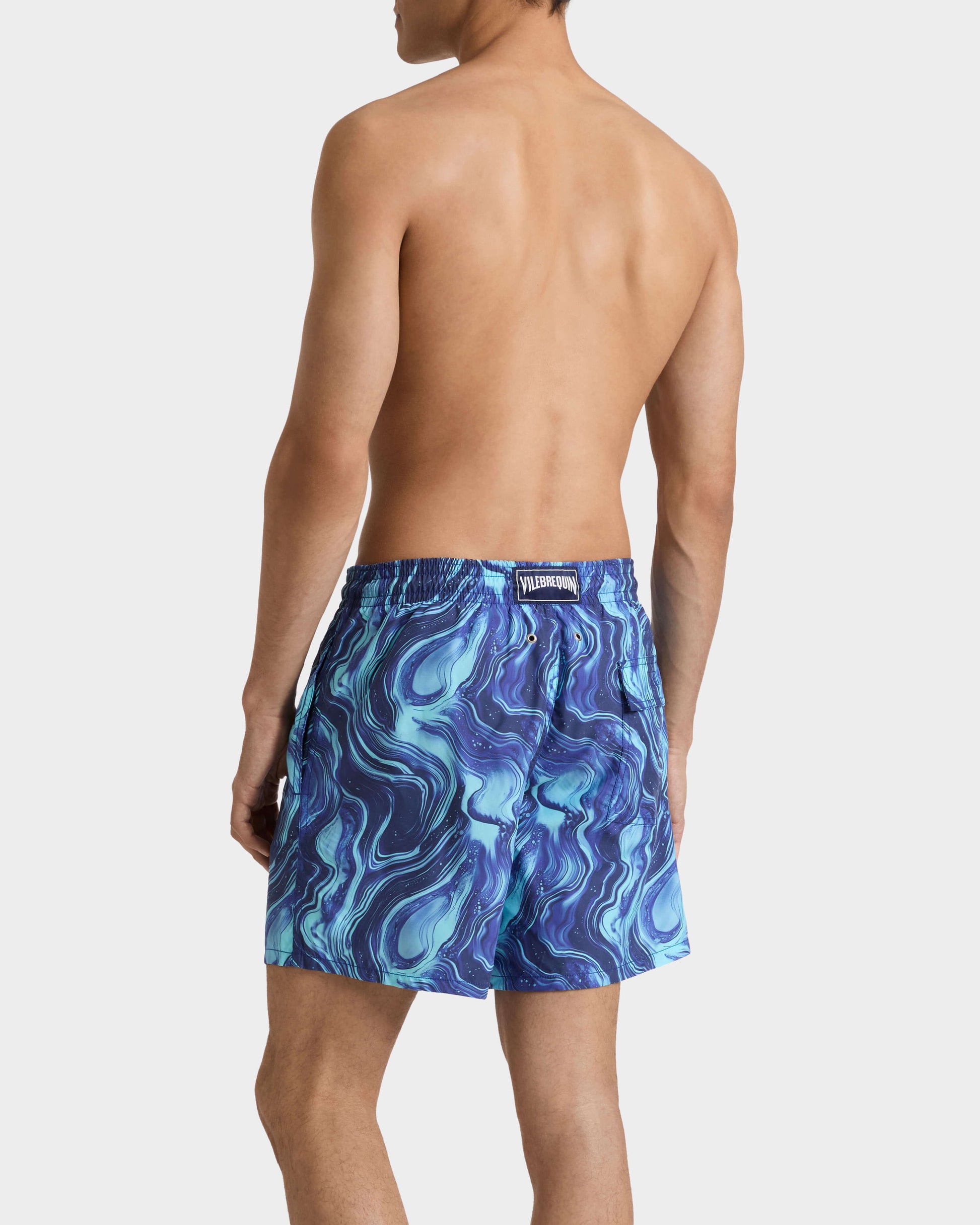 Vilebrequin Men Swim Trunks Marble - Blue Versailles
