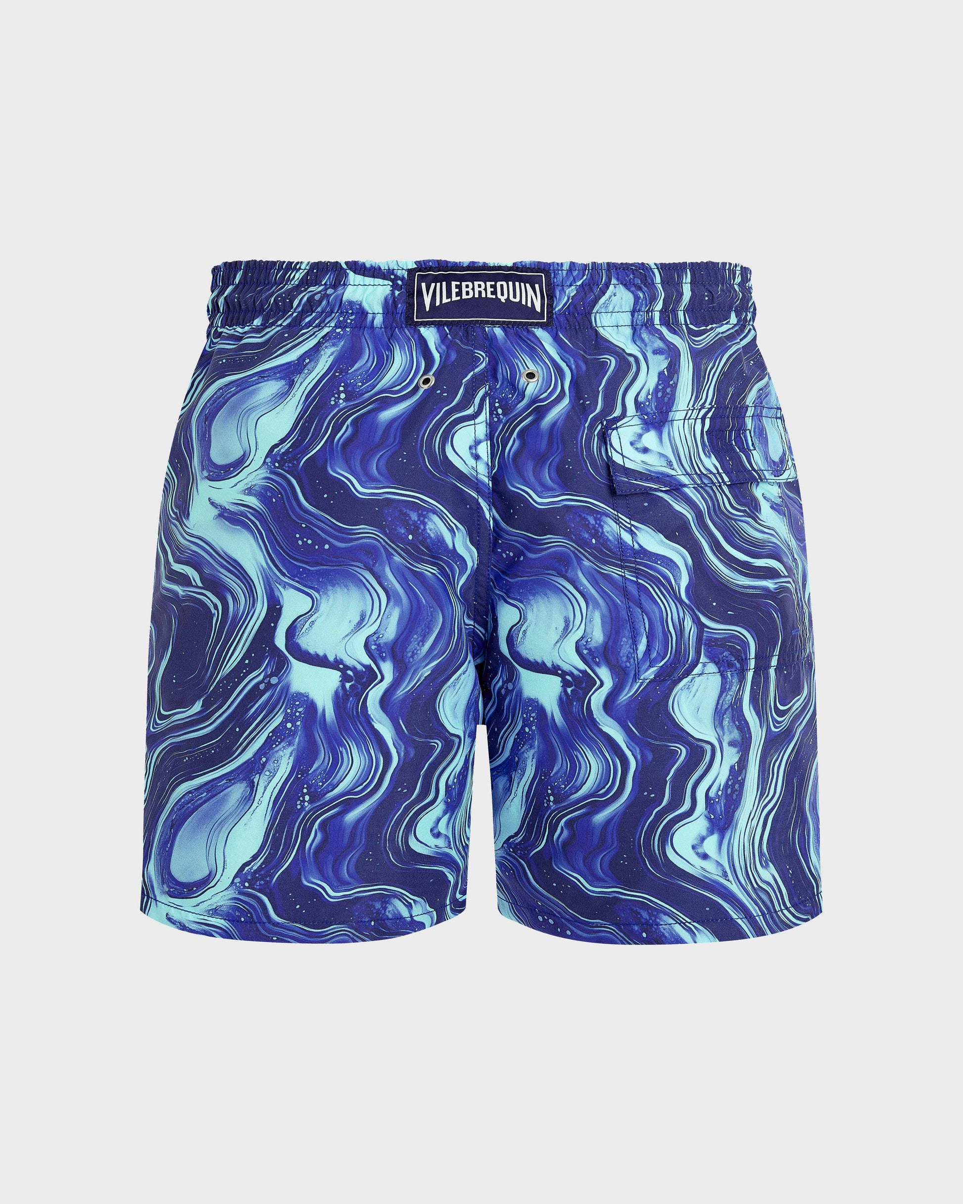 Vilebrequin Men Swim Trunks Marble - Blue Versailles