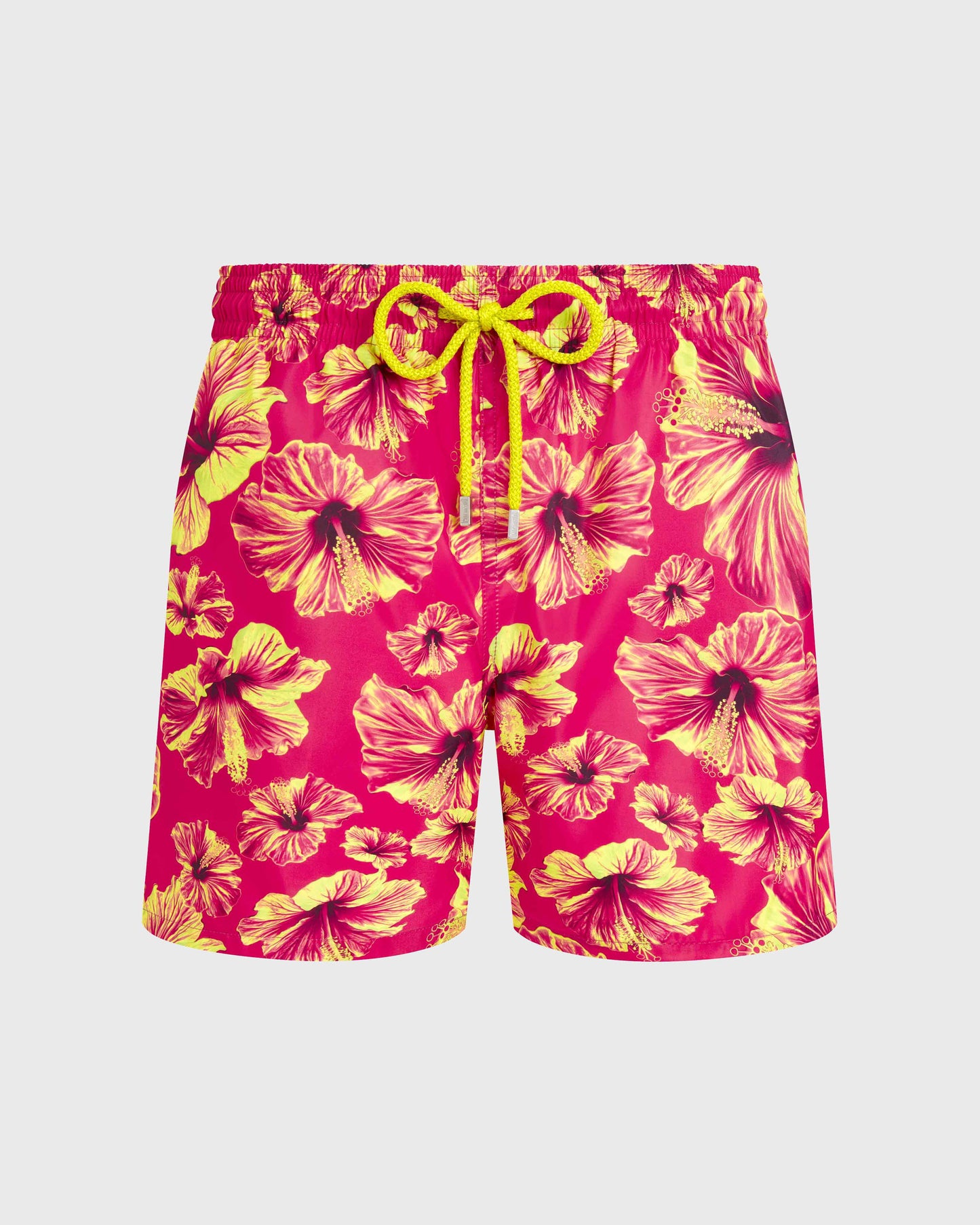 Vilebrequin Men Ultra-light and packable Swim Trunks Macro Hibiscus - Pink Eclaireur