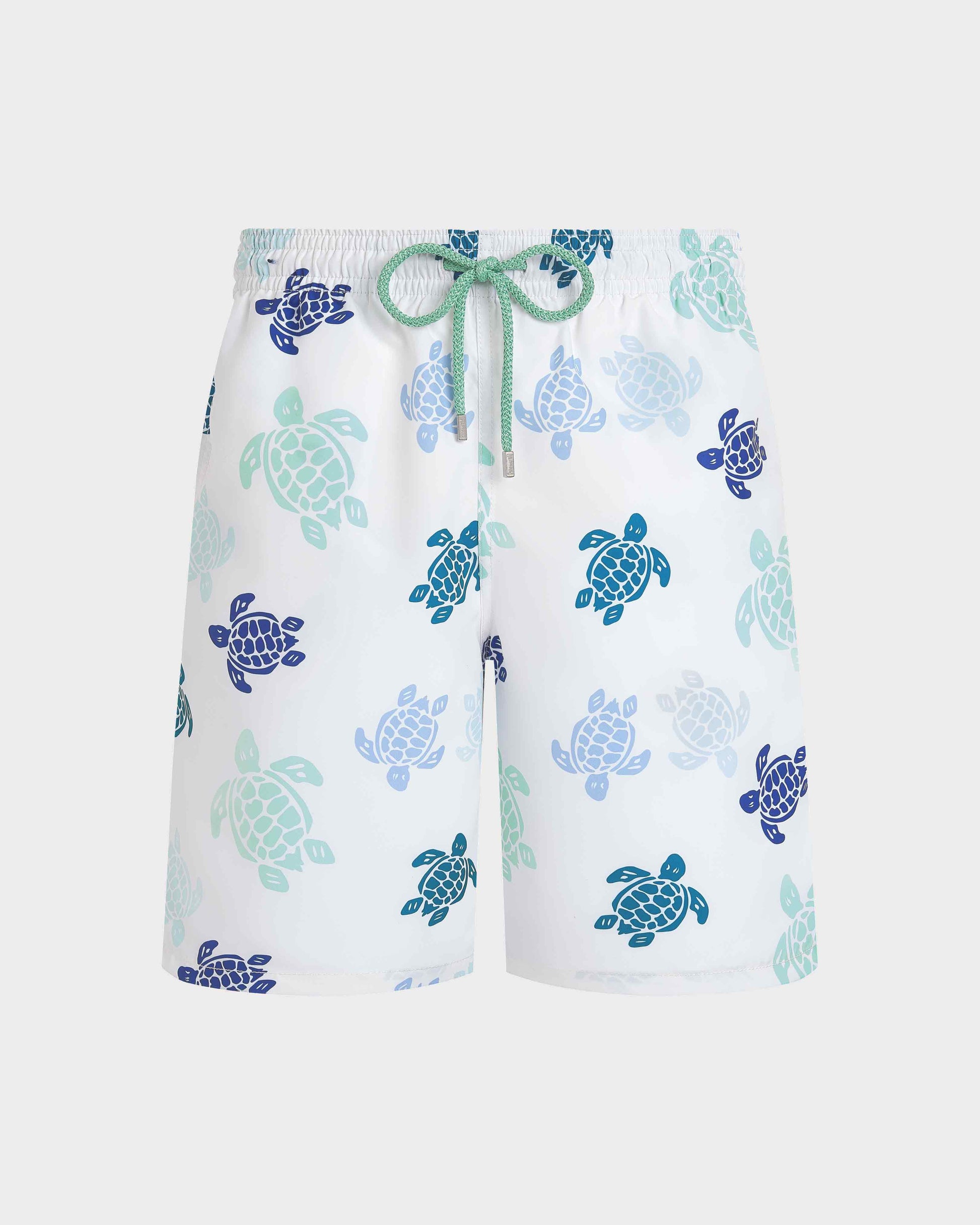 Vilebrequin Men Long Swim Trunks Tortues Multicolores - White