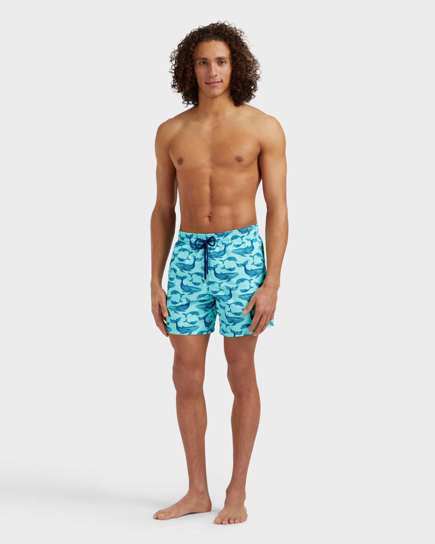 Vilebrequin Men Swim Shorts Whales - Blue note