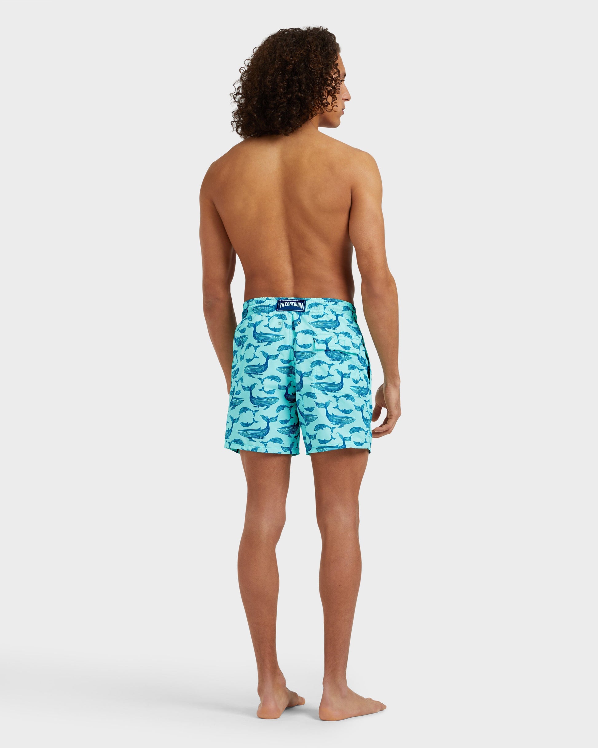 Vilebrequin Men Swim Shorts Whales - Blue note