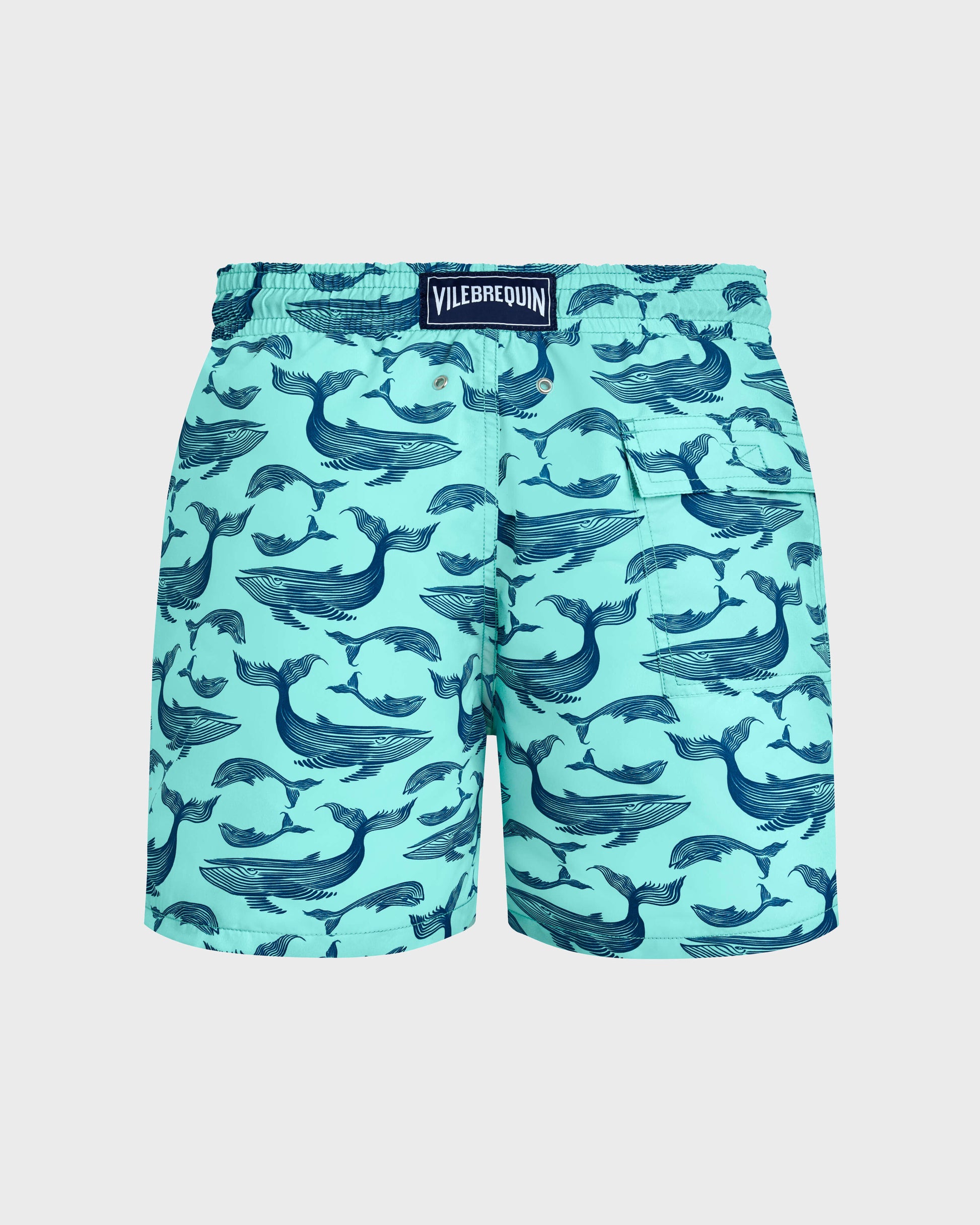 Vilebrequin Men Swim Shorts Whales - Blue note