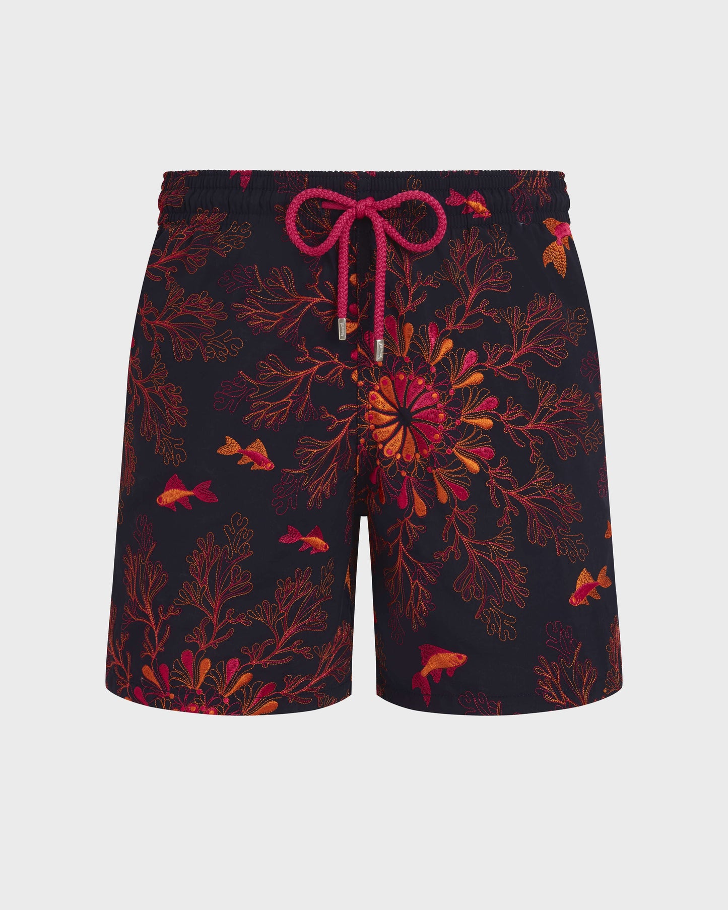 Vilebrequin Men Embroidered Swim Trunks Coral Mandala - Limited Edition - Blue Navy