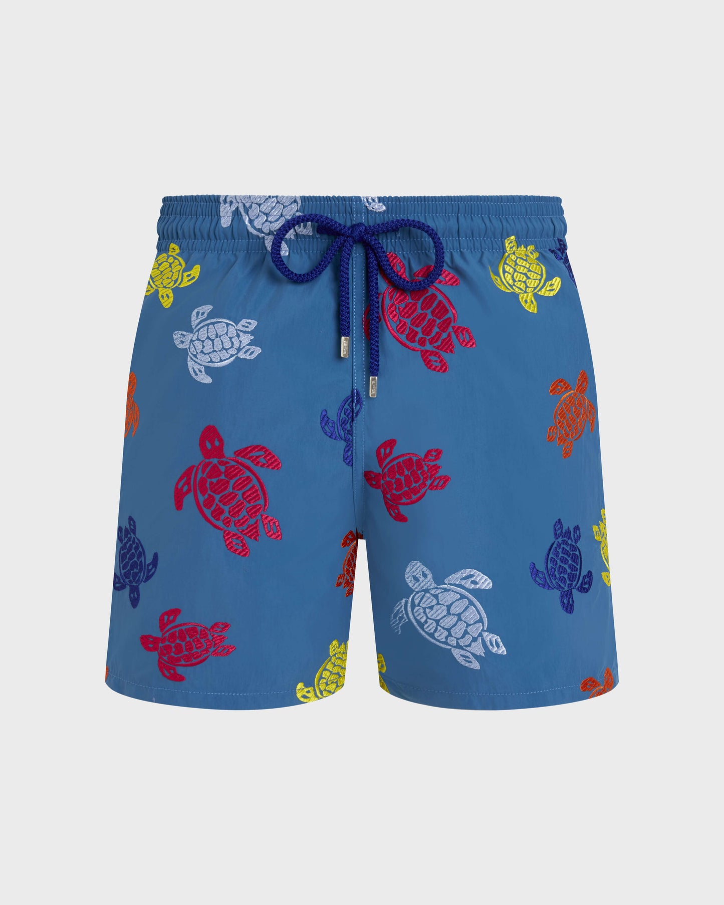 Vilebrequin Men Embroidered Swim Trunks Ronde des Tortues - Limited Edition - Blue Calanque