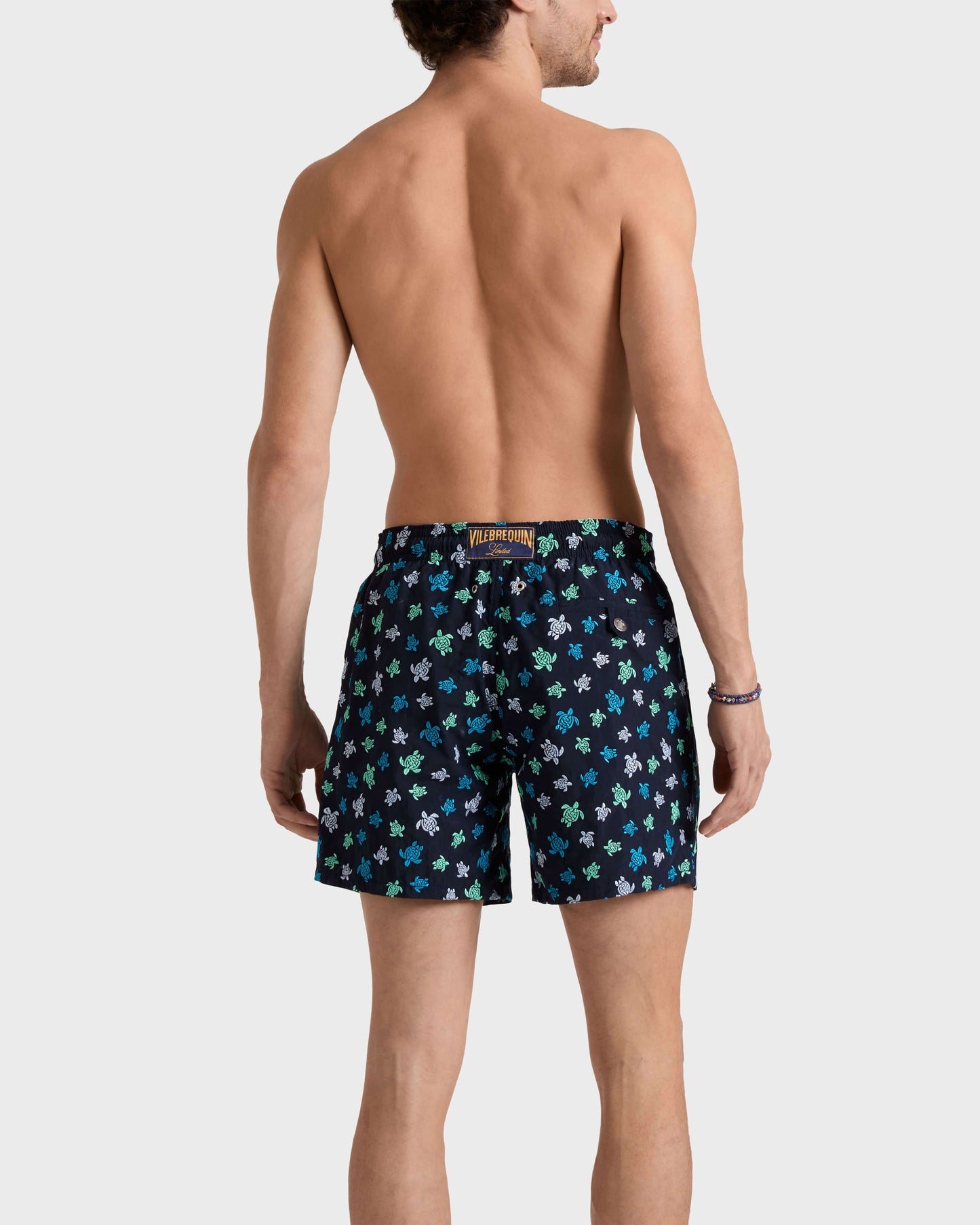 Vilebrequin Men Embroidered Swim Trunks Micro Ronde des Tortues - Limited Edition - Blue Navy